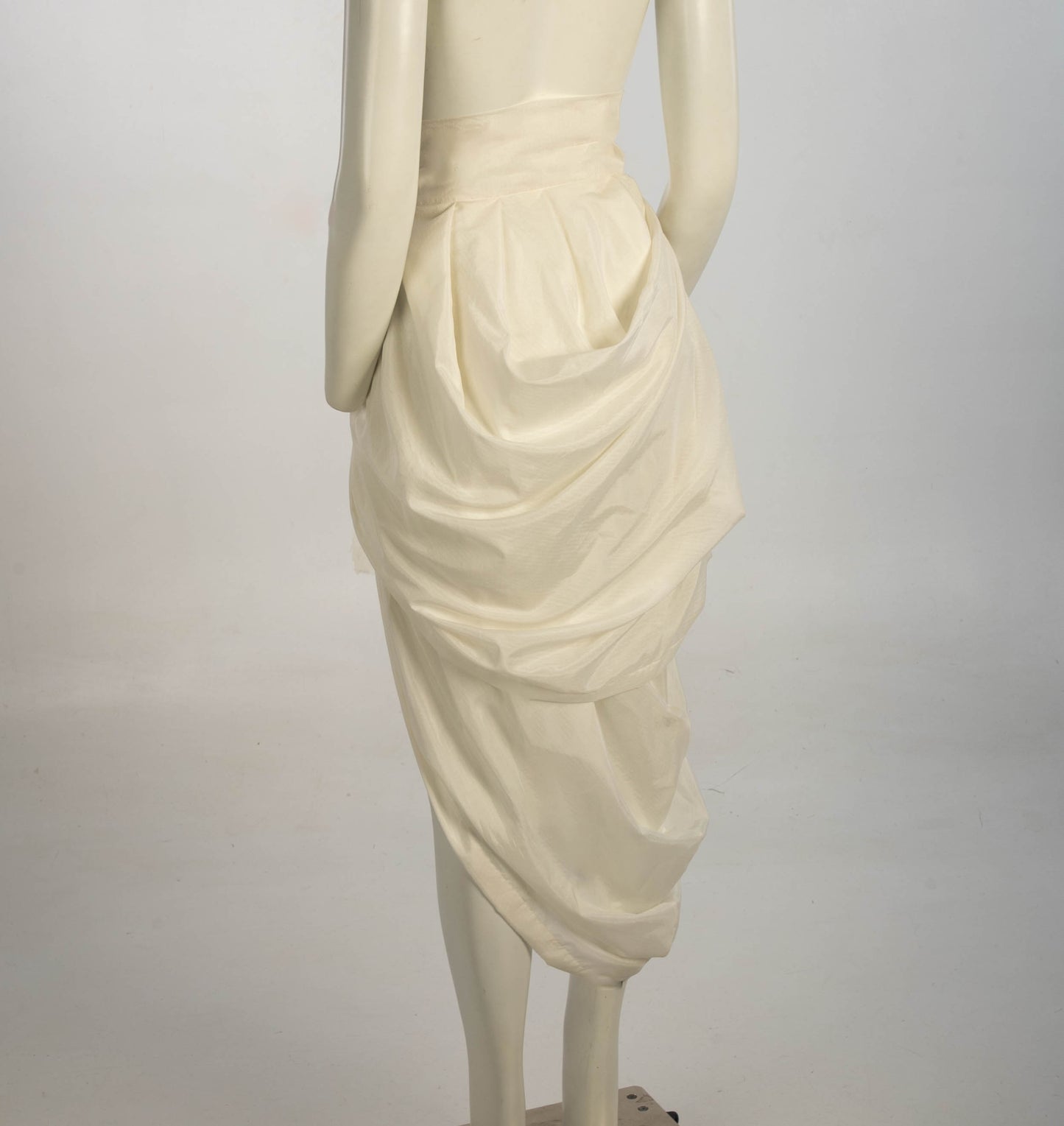Celia Phillips White Silk Cotton Oyster Skirt