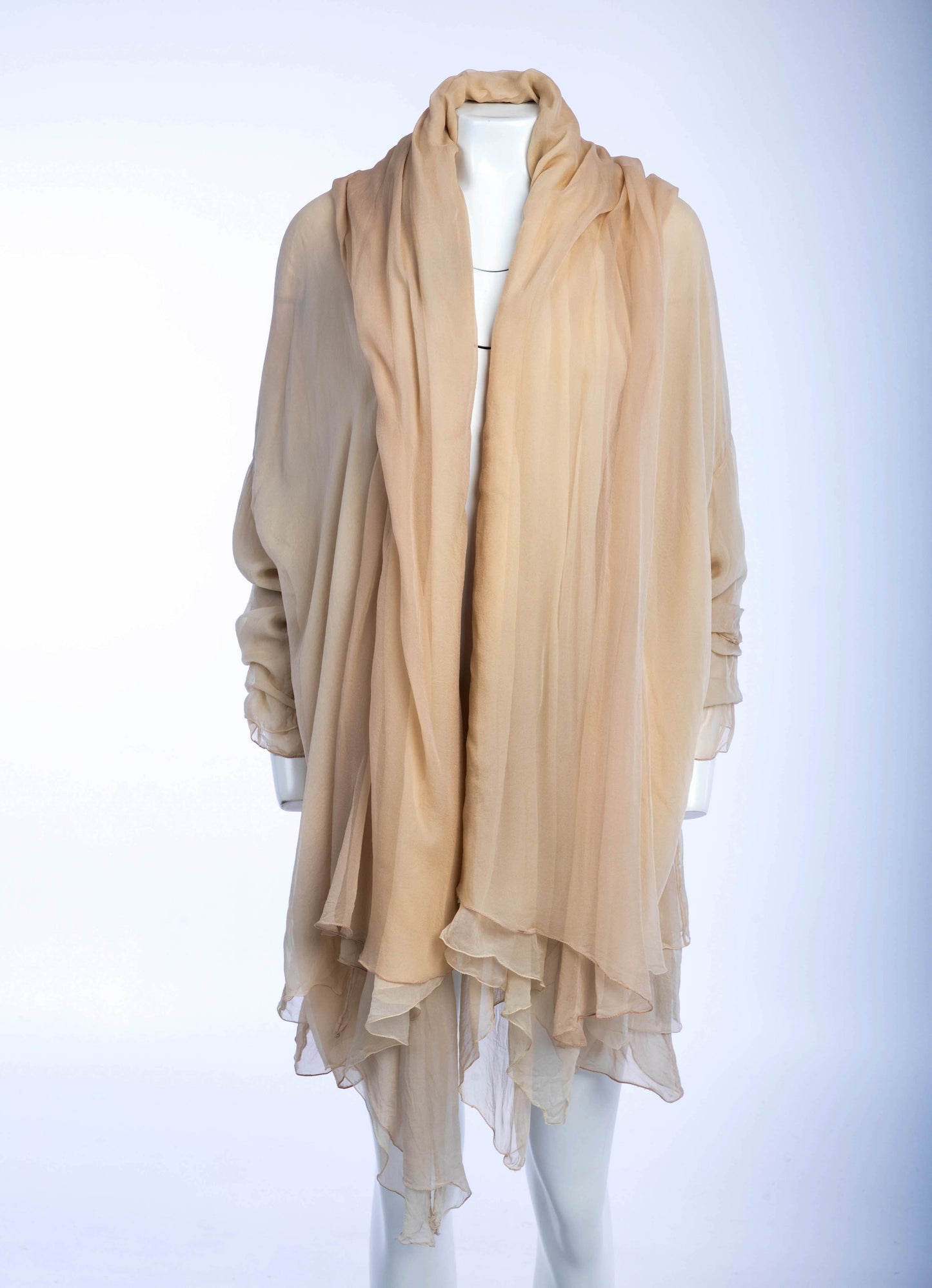 Dolce & Gabbana Cream and Blush Layered Silk Scarf Blouse