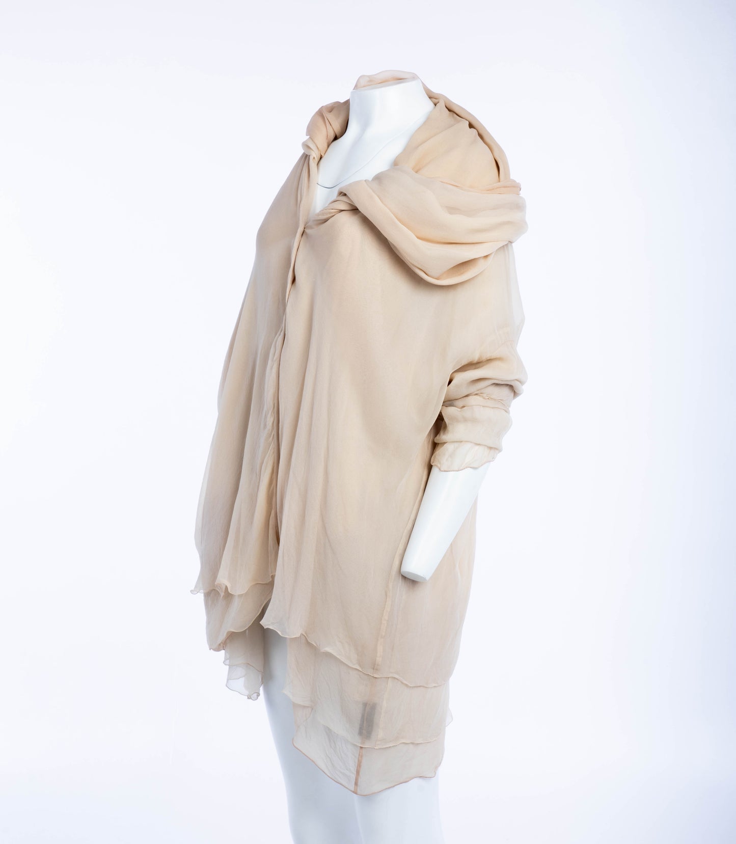 Dolce & Gabbana Cream and Blush Layered Silk Scarf Blouse