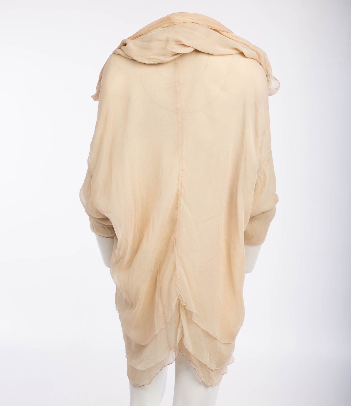 Dolce & Gabbana Cream and Blush Layered Silk Scarf Blouse
