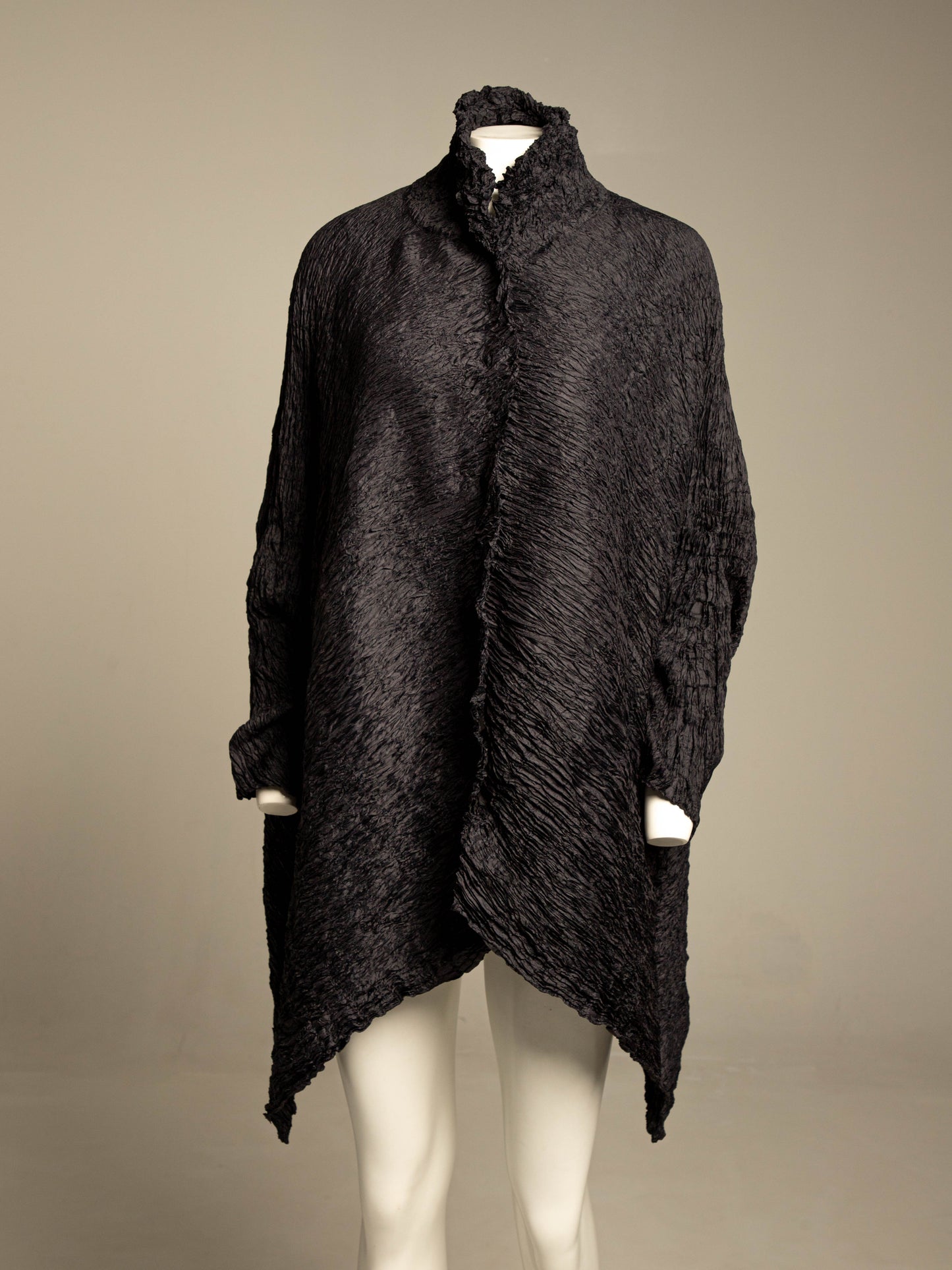 Shu Moriyama Black Plissé Oversize Blouse