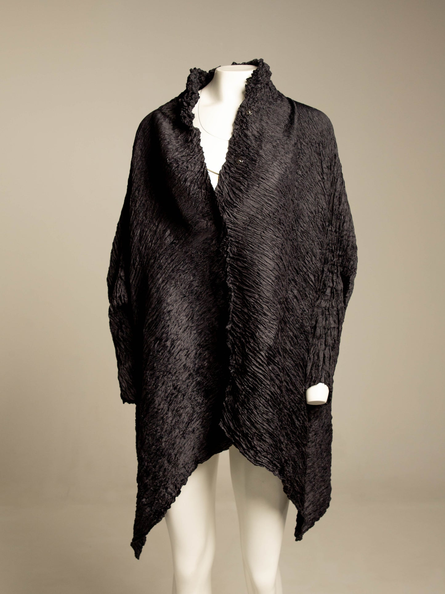 Shu Moriyama Black Plissé Oversize Blouse