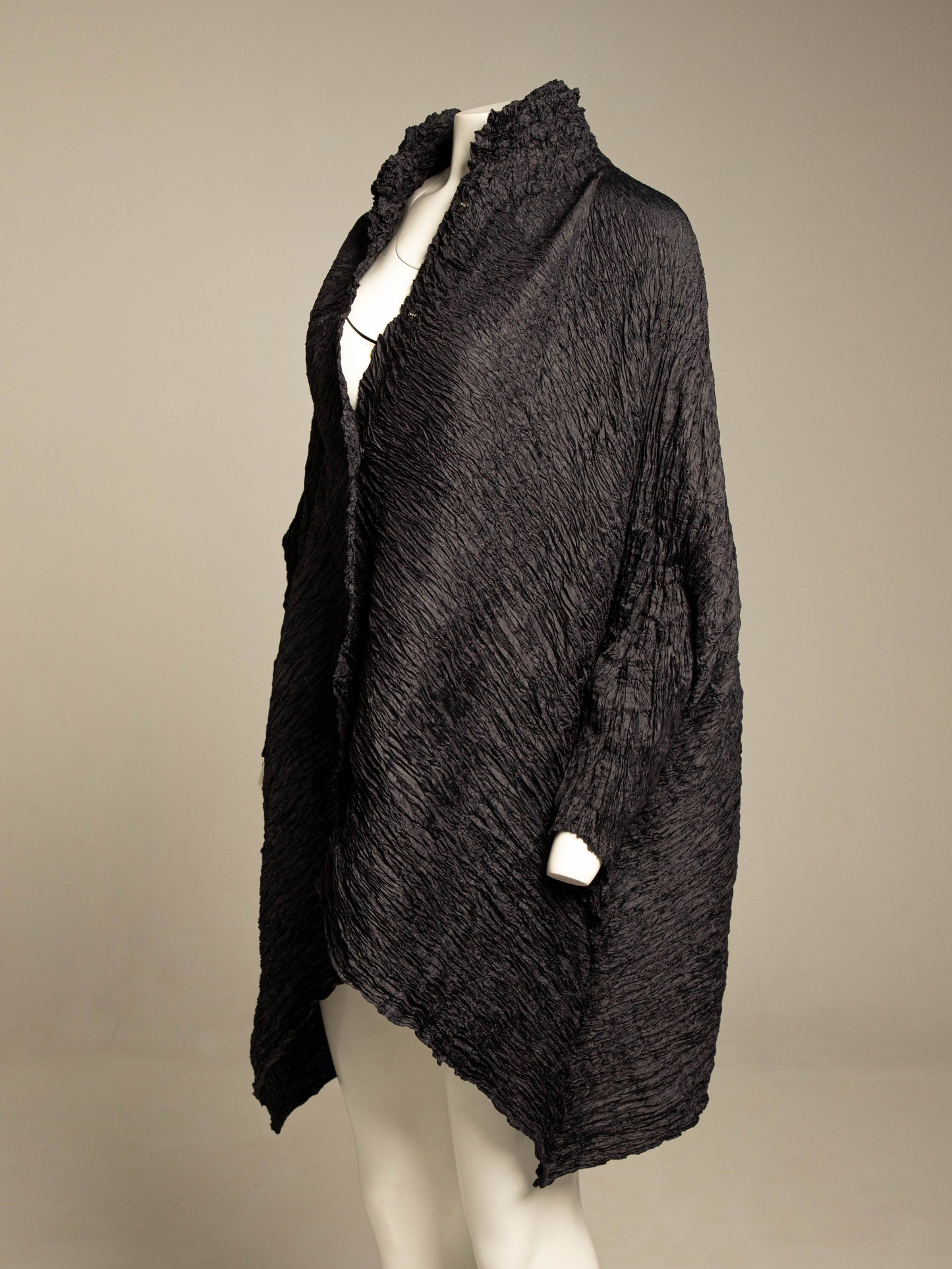Shu Moriyama Black Plissé Oversize Blouse