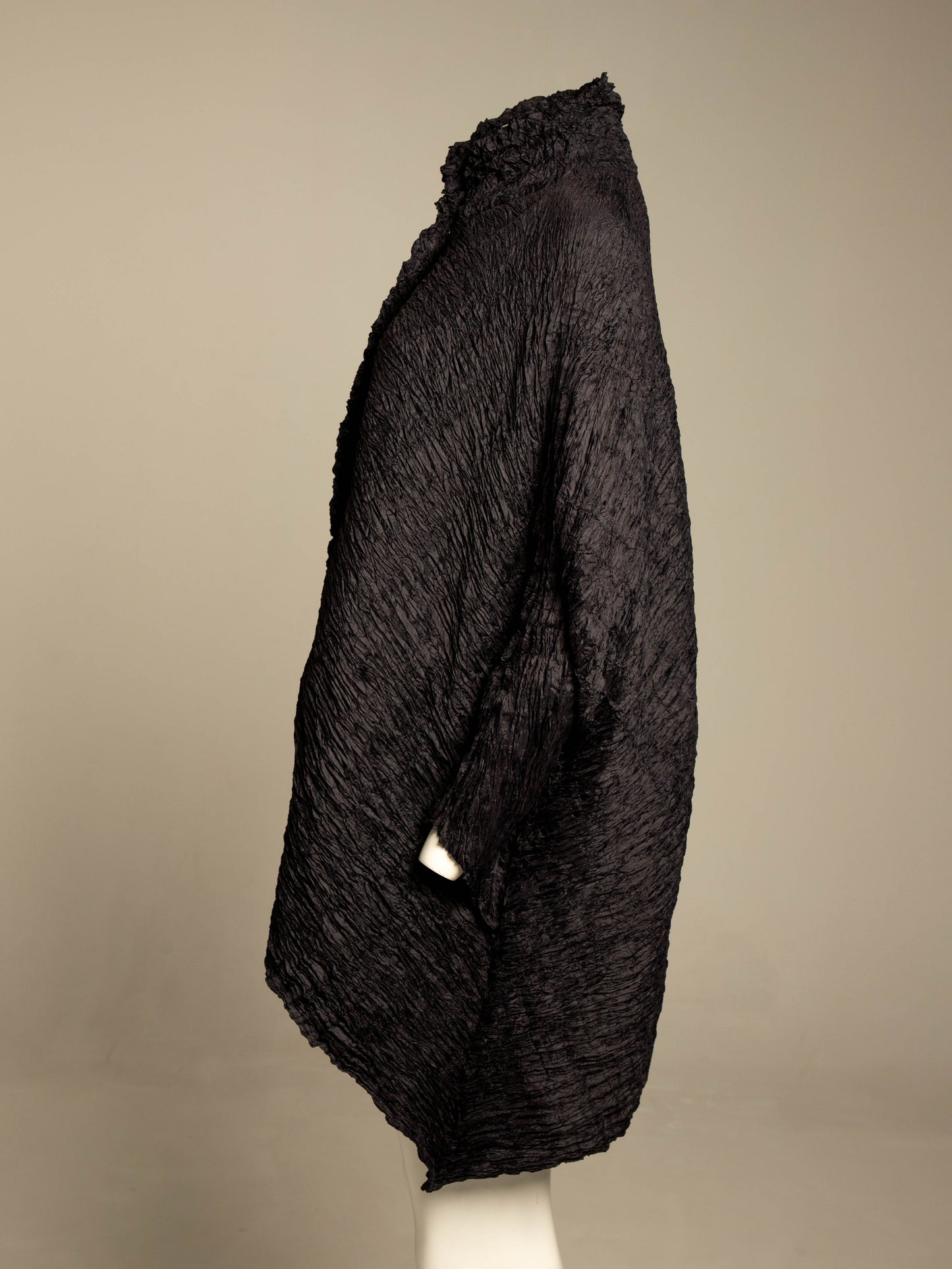 Shu Moriyama Black Plissé Oversize Blouse