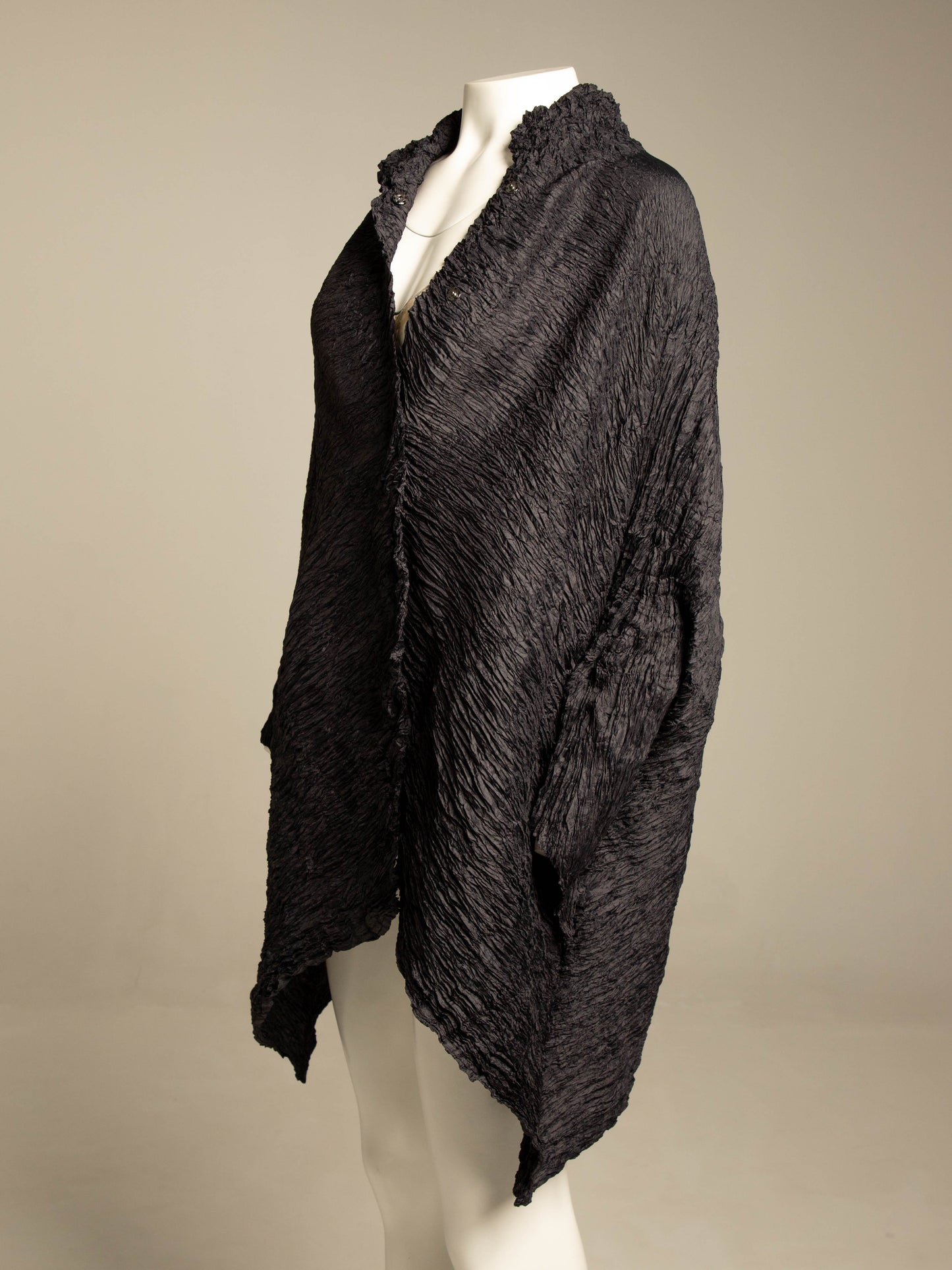 Shu Moriyama Black Plissé Oversize Blouse