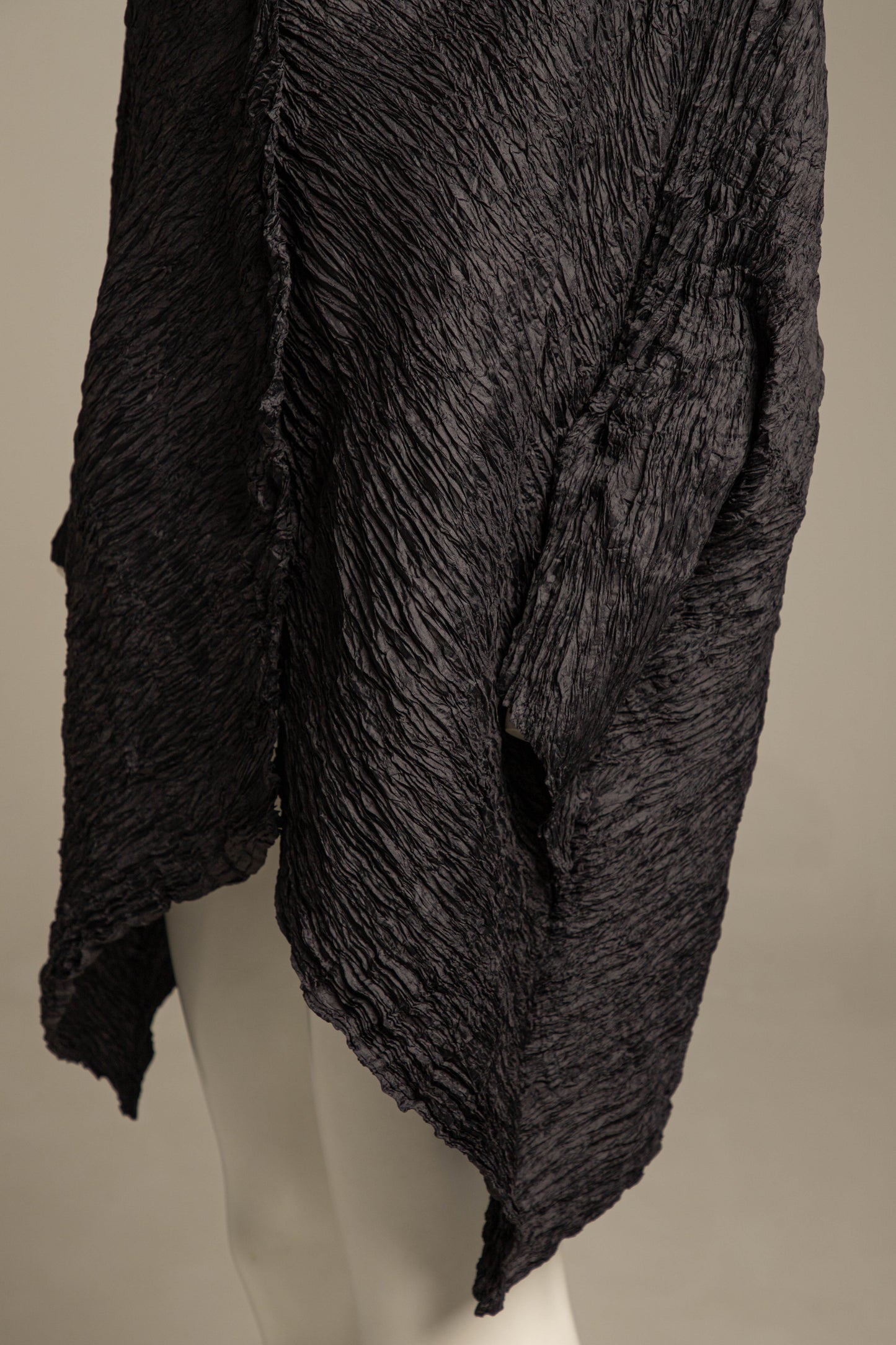 Shu Moriyama Black Plissé Oversize Blouse