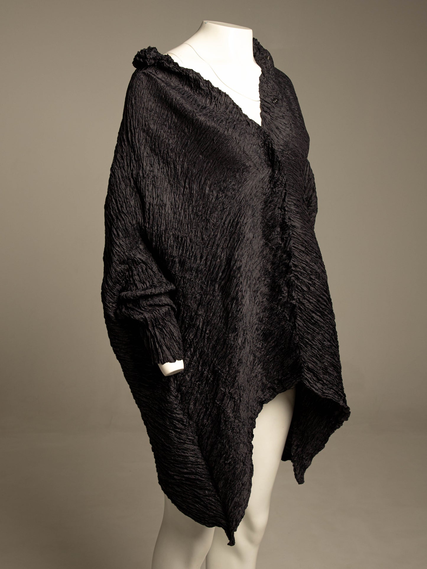 Shu Moriyama Black Plissé Oversize Blouse