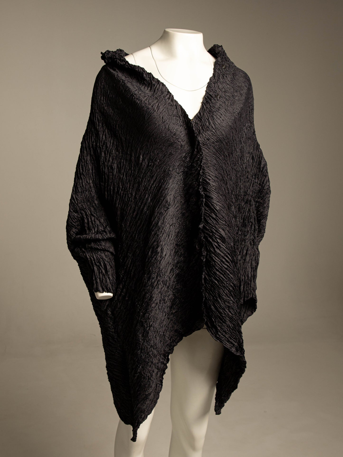 Shu Moriyama Black Plissé Oversize Blouse