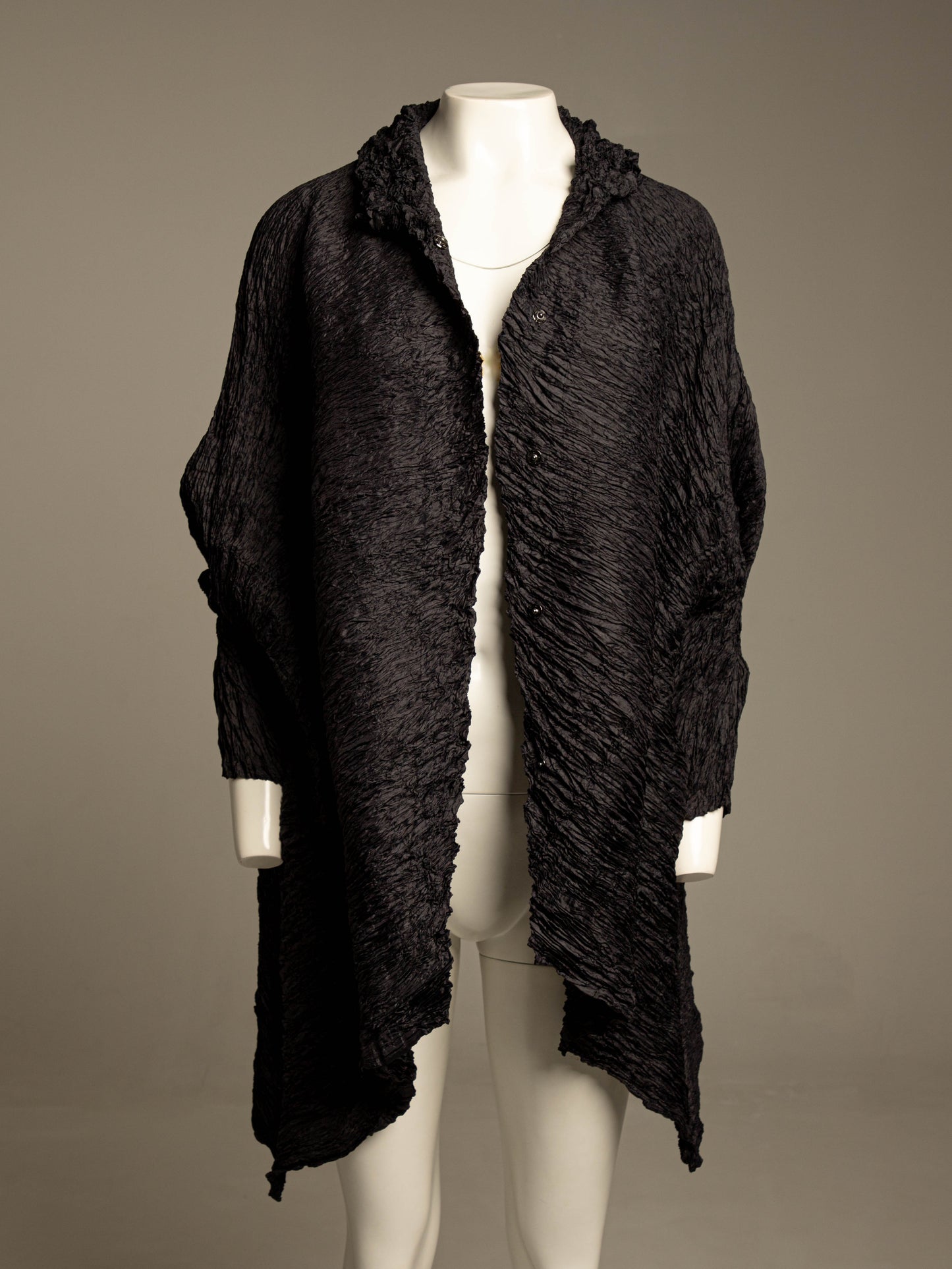 Shu Moriyama Black Plissé Oversize Blouse