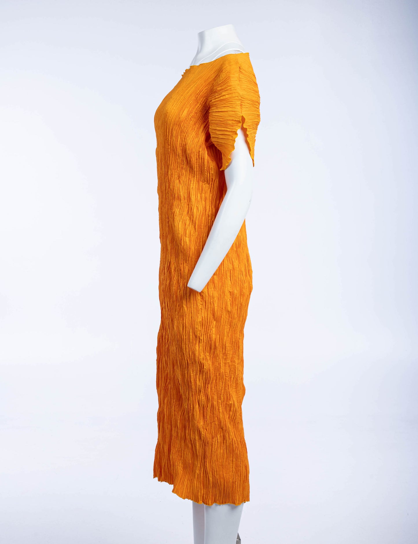 Leiko Bright Yellow and Orange Pleated Two Piece