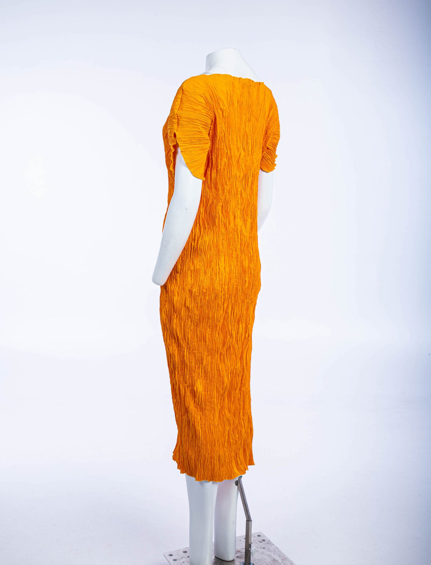 Leiko Bright Yellow and Orange Pleated Two Piece
