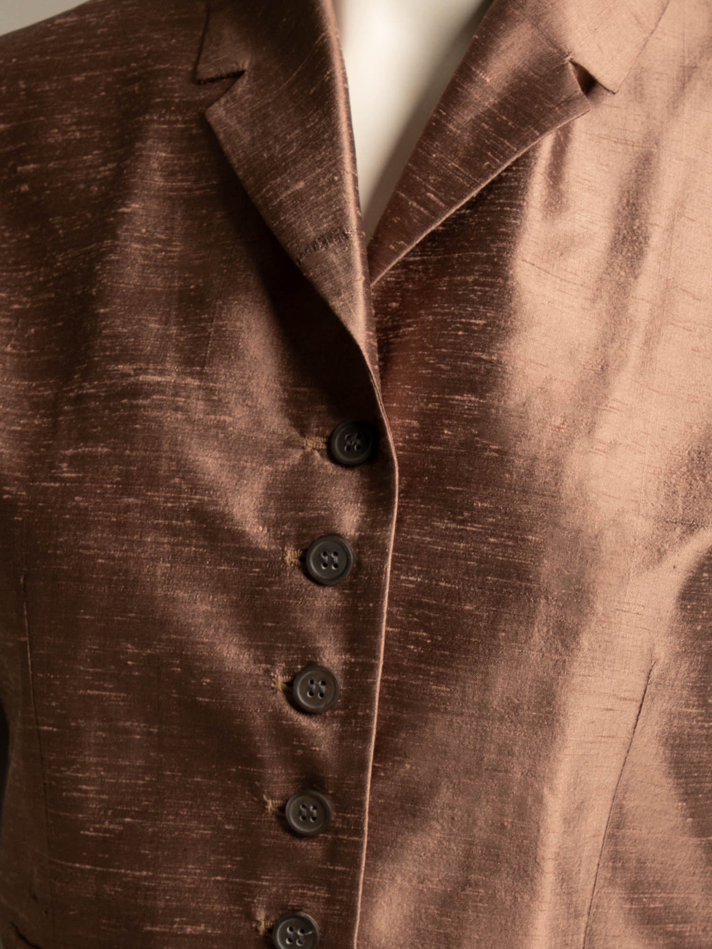 Callaghan Romeo Gigli Era Dusky Pink Silk Shantung Vest Circa 80s