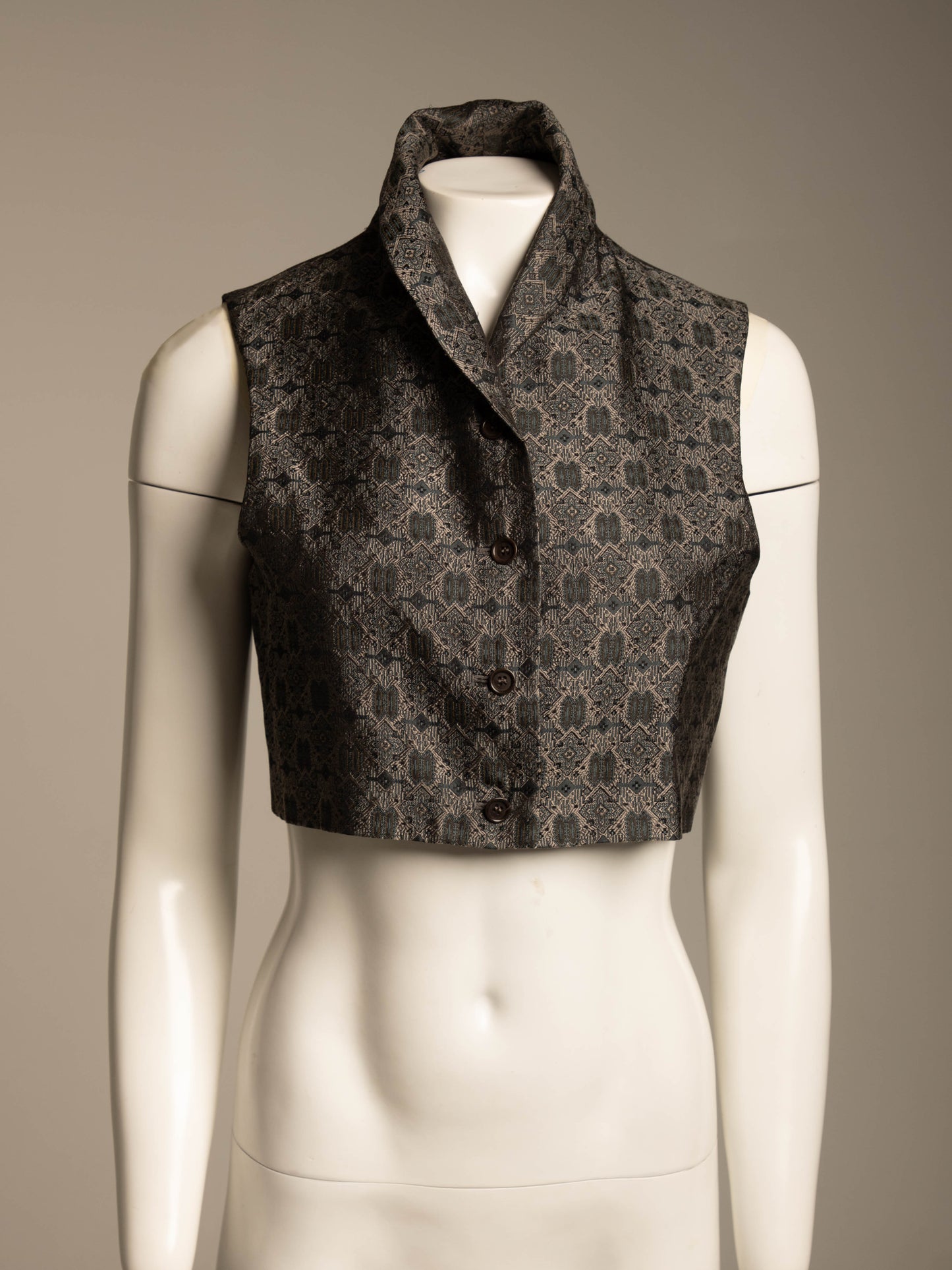 Romeo Gigli 1989 Silver Cropped Vest