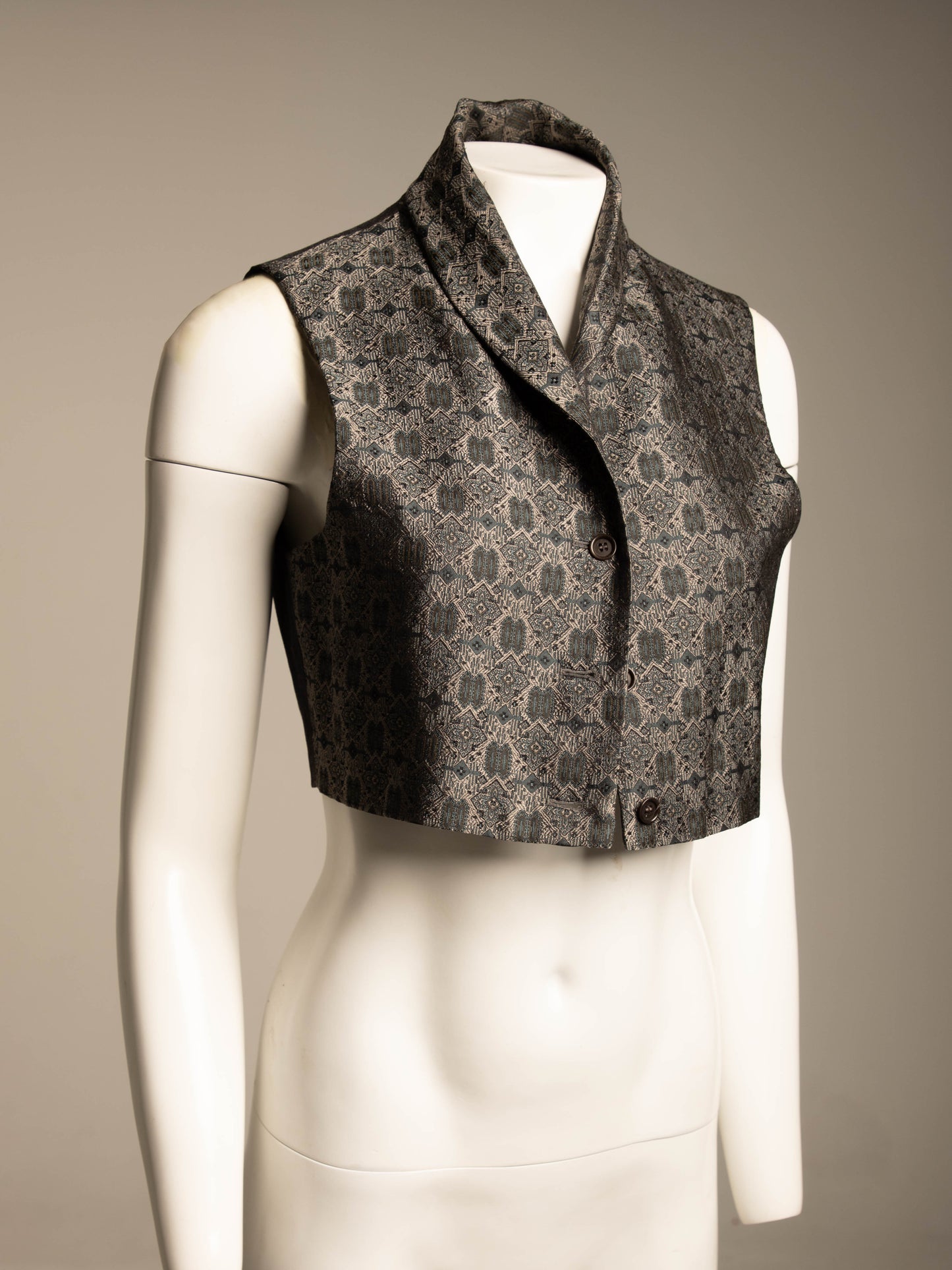 Romeo Gigli 1989 Silver Cropped Vest