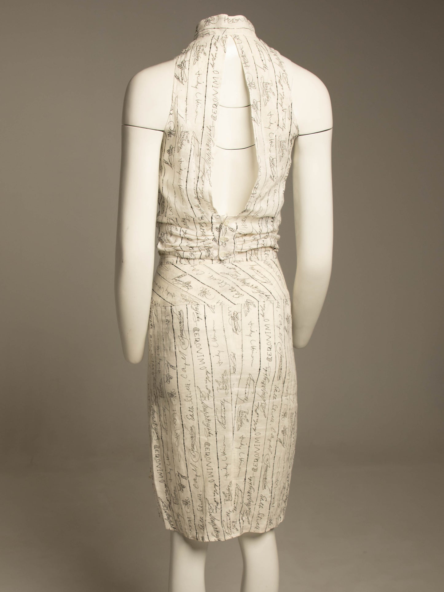English Eccentrics 1985 'Signature' Print Linen Skirt Set
