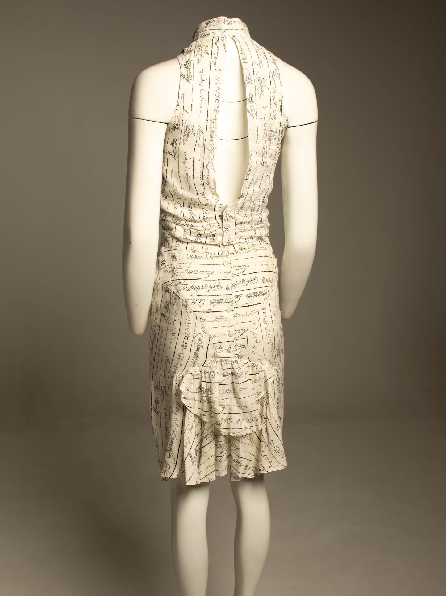 English Eccentrics 1985 'Signature' Print Linen Skirt Set