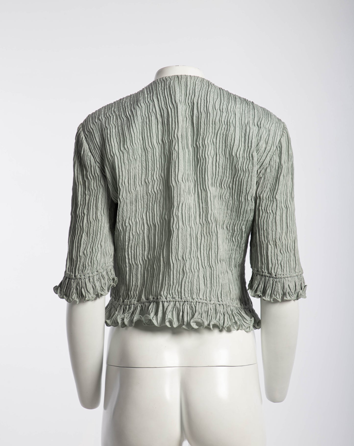 Giorgio Armani S/S 1988 Pale Blue Plissé Blouse
