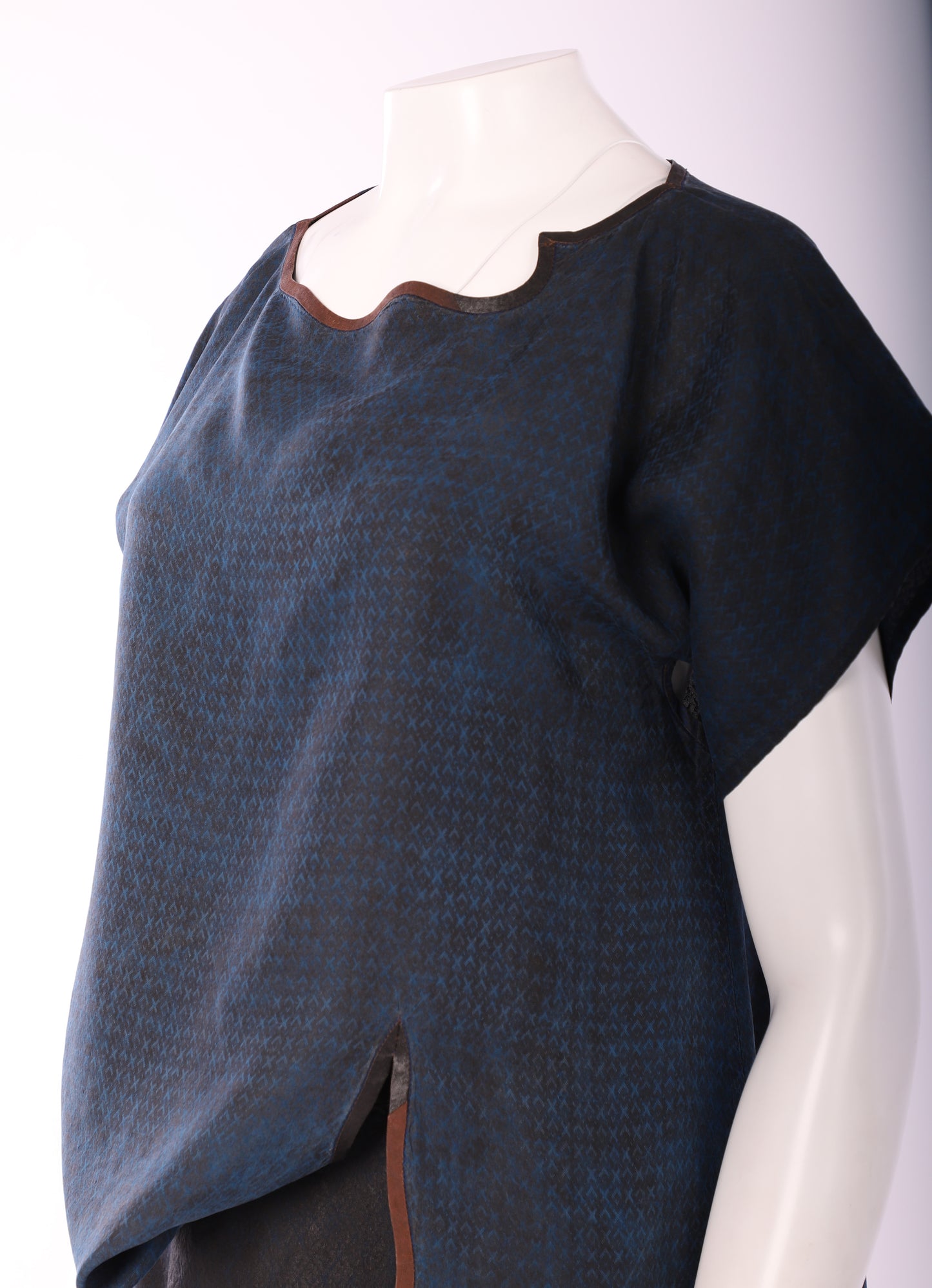 Sophie Hong Tunic Indigo Hand Dyed Silk Blouse