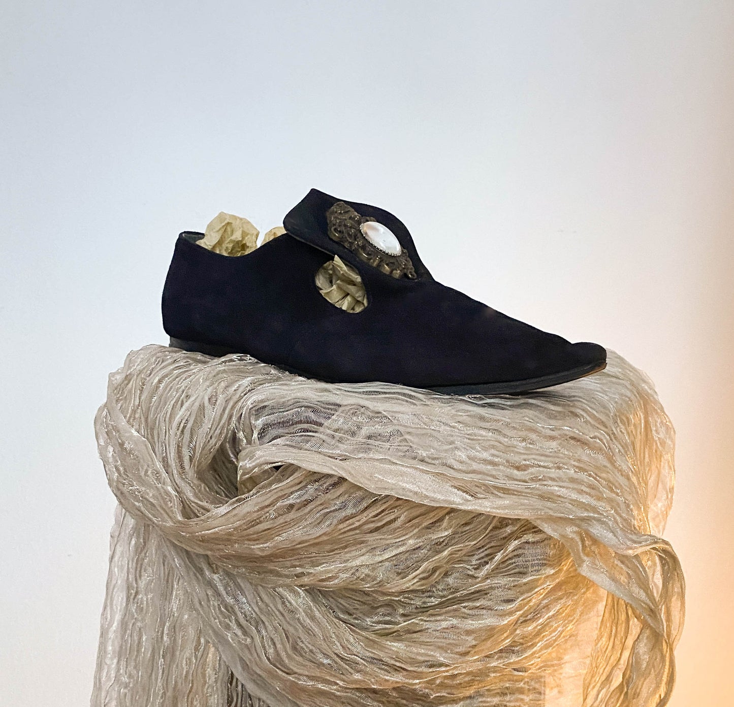 Freelance Baroque Black Suede Flats