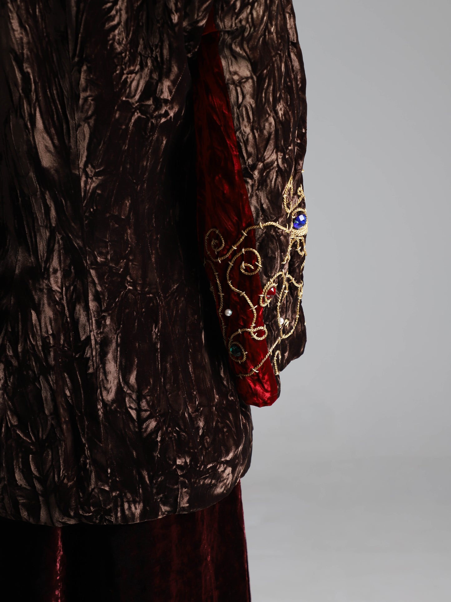 IDOL Velvet Jacket with Gold Embroidery Detail