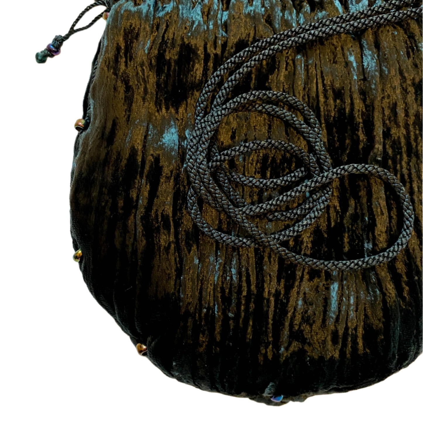 Fortuny Venetia Studium Dark Green Velvet Plissé Pouch