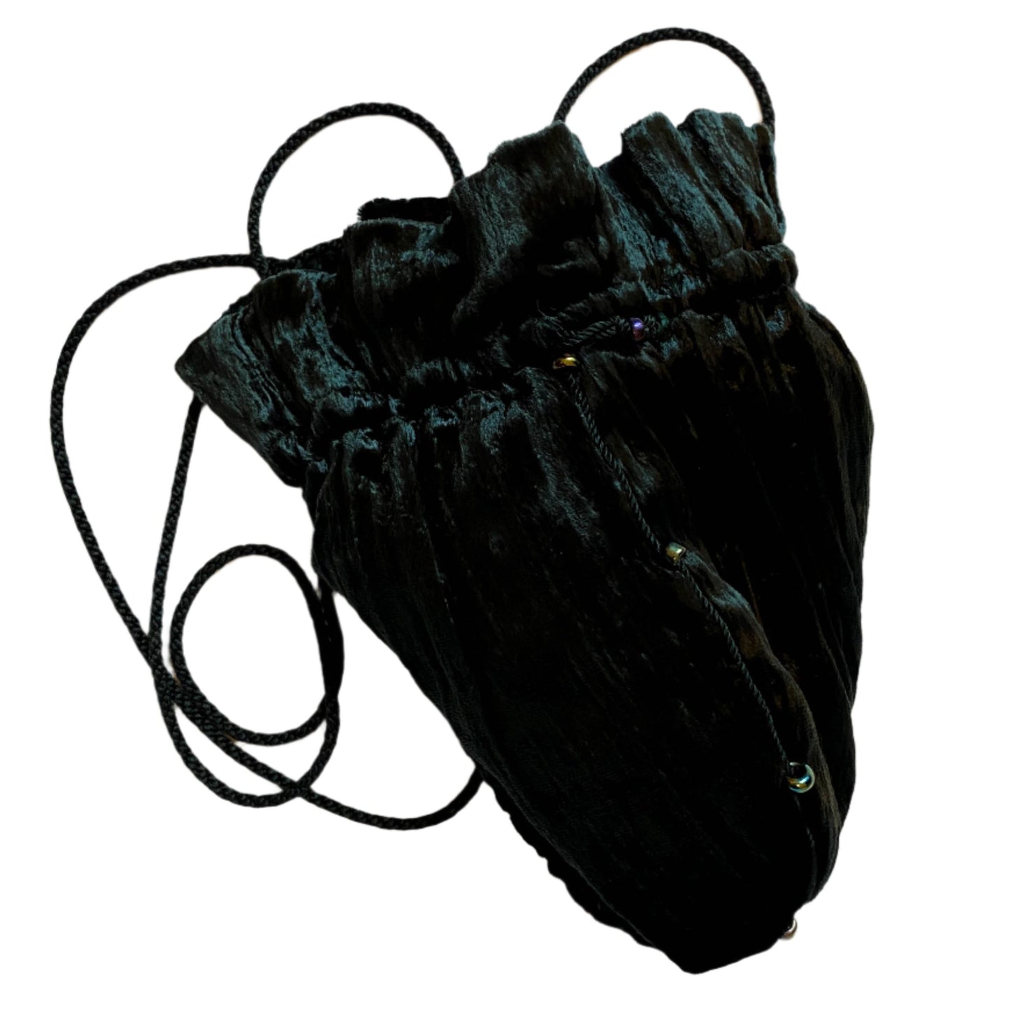Fortuny Venetia Studium Dark Green Velvet Plissé Pouch