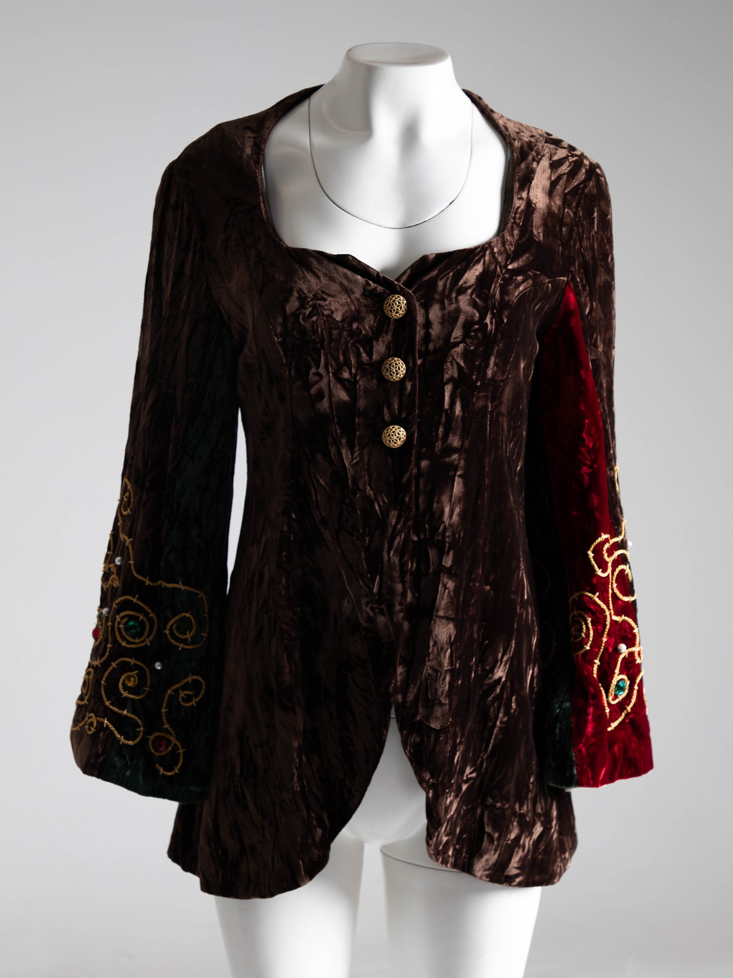 IDOL Velvet Jacket with Gold Embroidery Detail