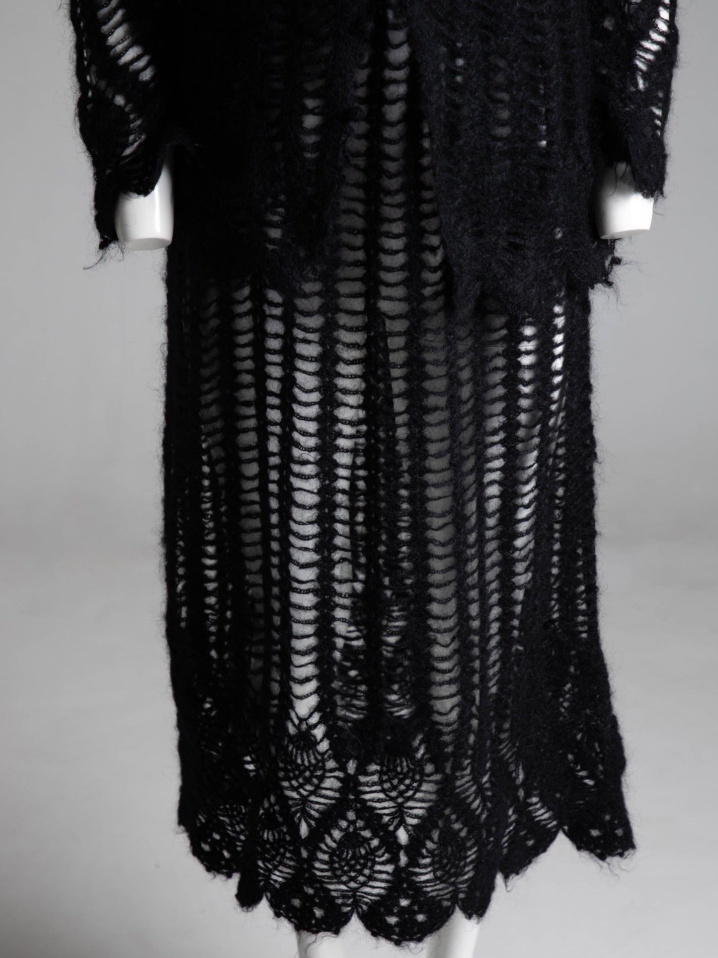 Madame Nicole Mitsuhiro Matsuda Black Open Knit Wool Ensemble