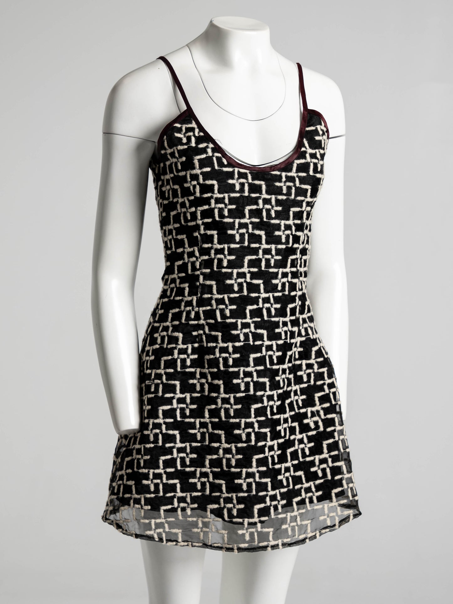 Two Guys London Hyper Hyper Black and White Slip Dress