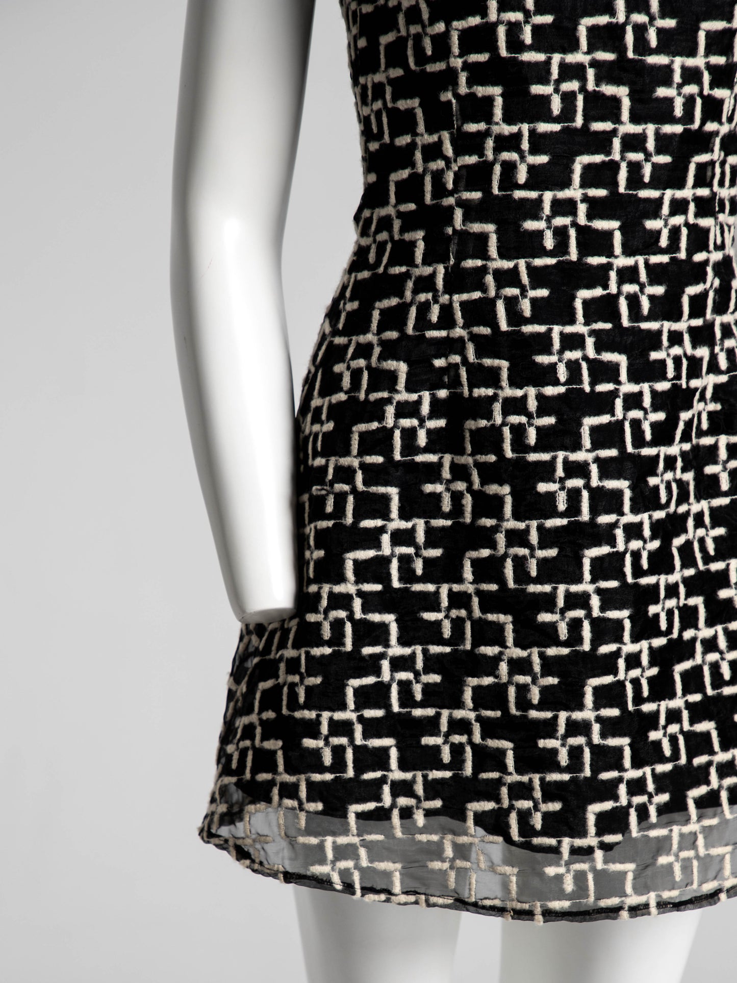 Two Guys London Hyper Hyper Black and White Slip Dress