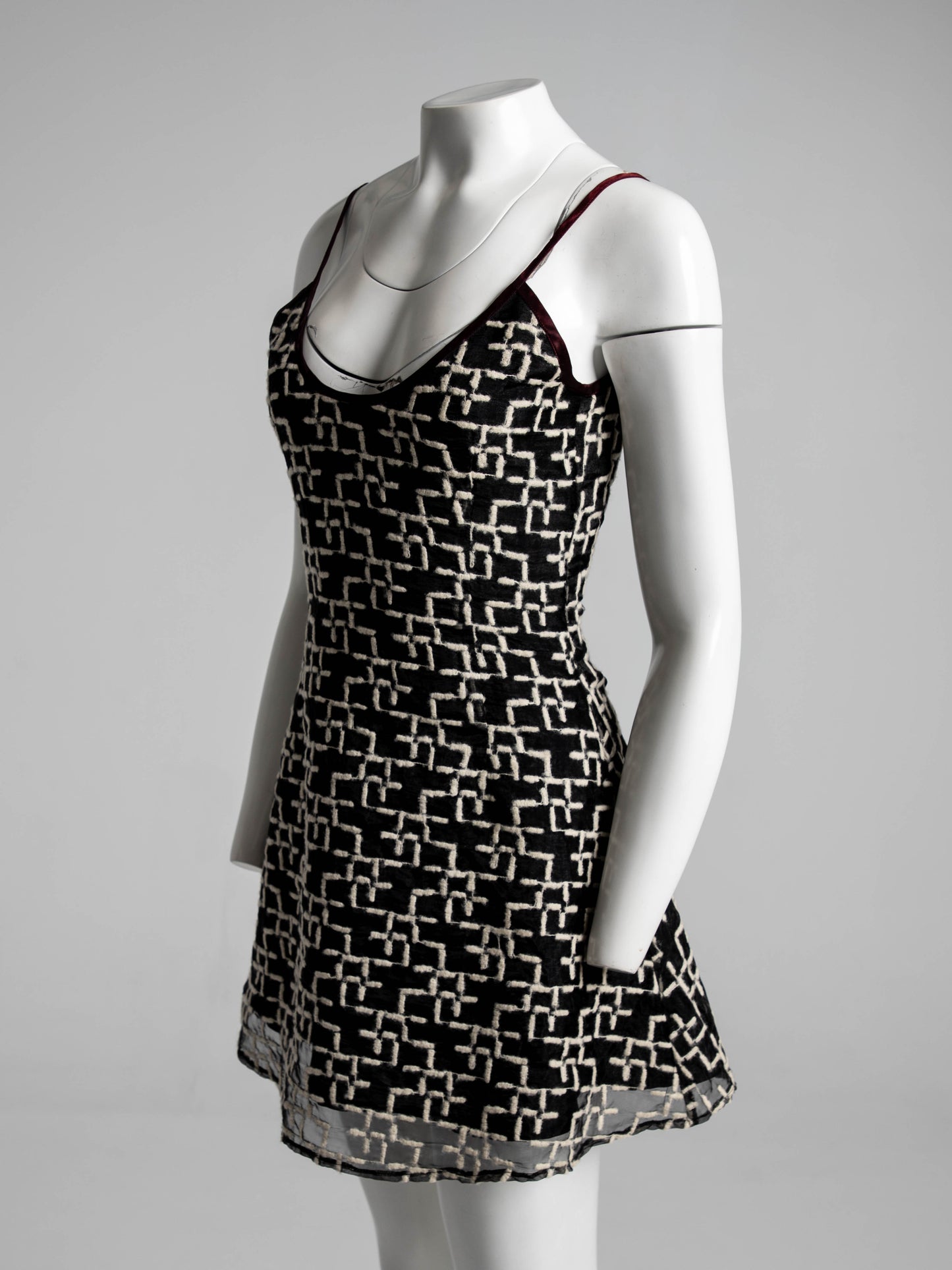 Two Guys London Hyper Hyper Black and White Slip Dress