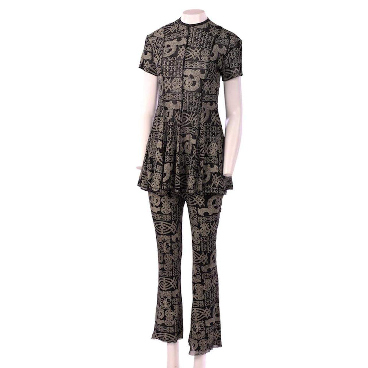 Puck & Hans Gothic Ornament Print Mesh Trousers