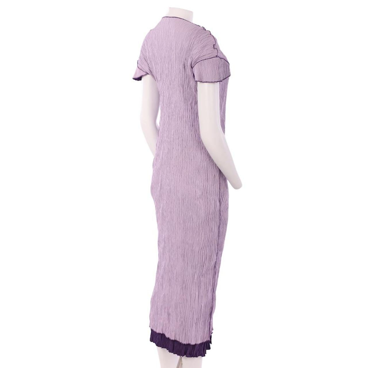 Leiko Double Layer Reversible Purple Pleated Dress