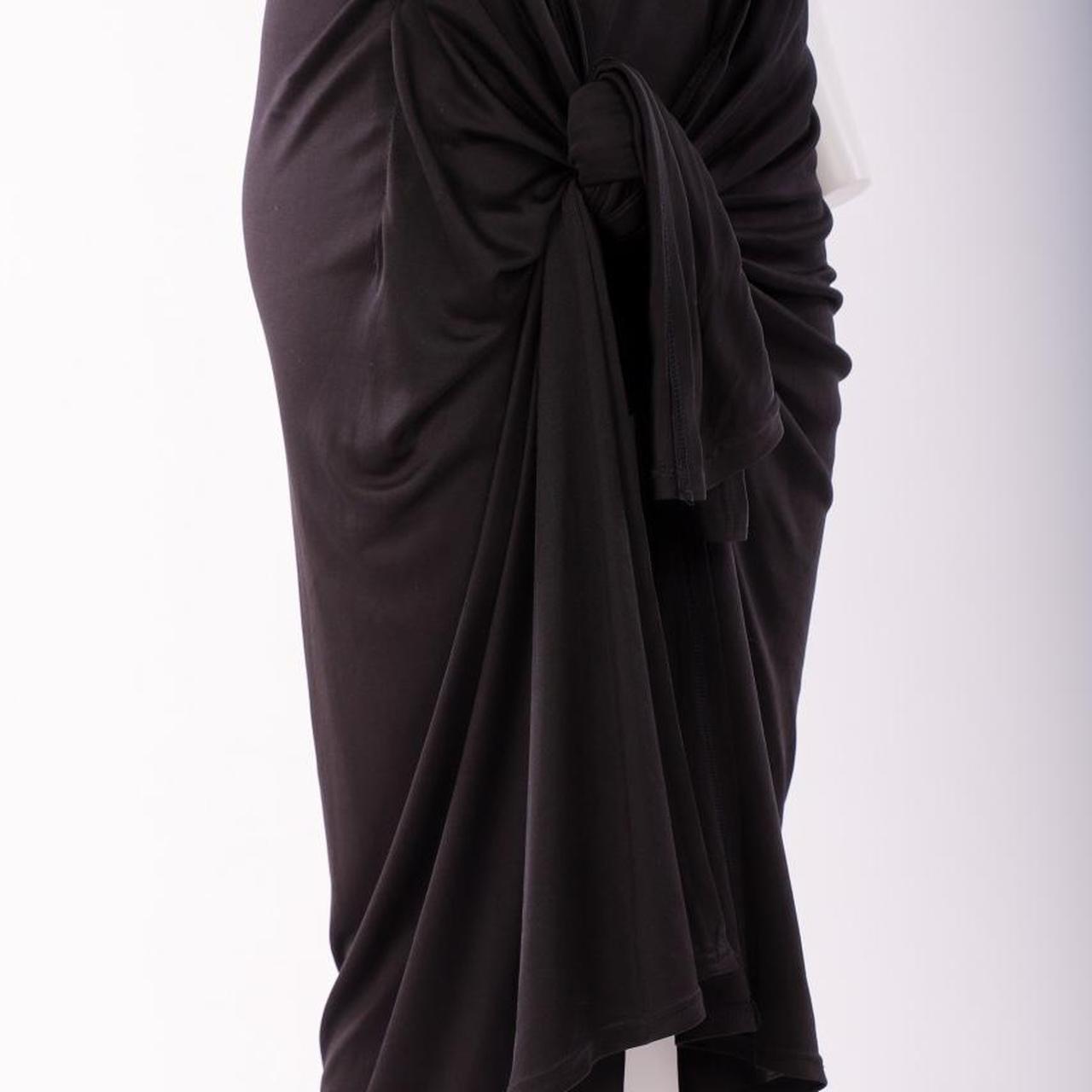 Puck & Hans Black Silk Jersey Draped Waist Dress