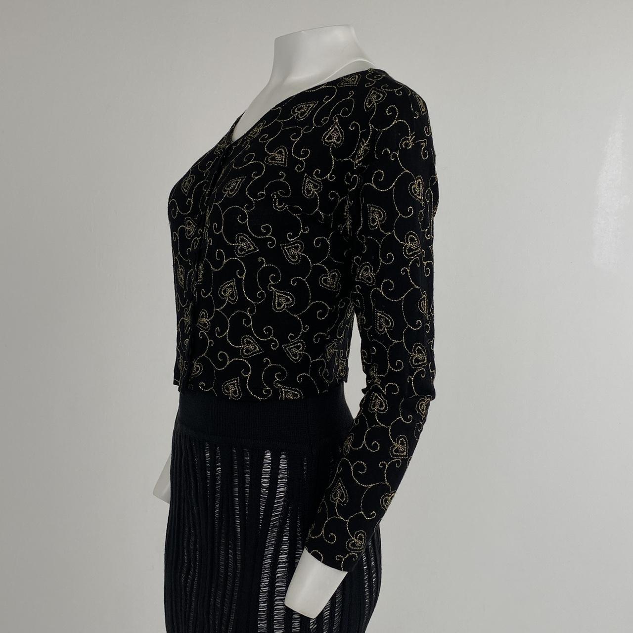 Pour Toi Black with Golden Embroidered Tendrils