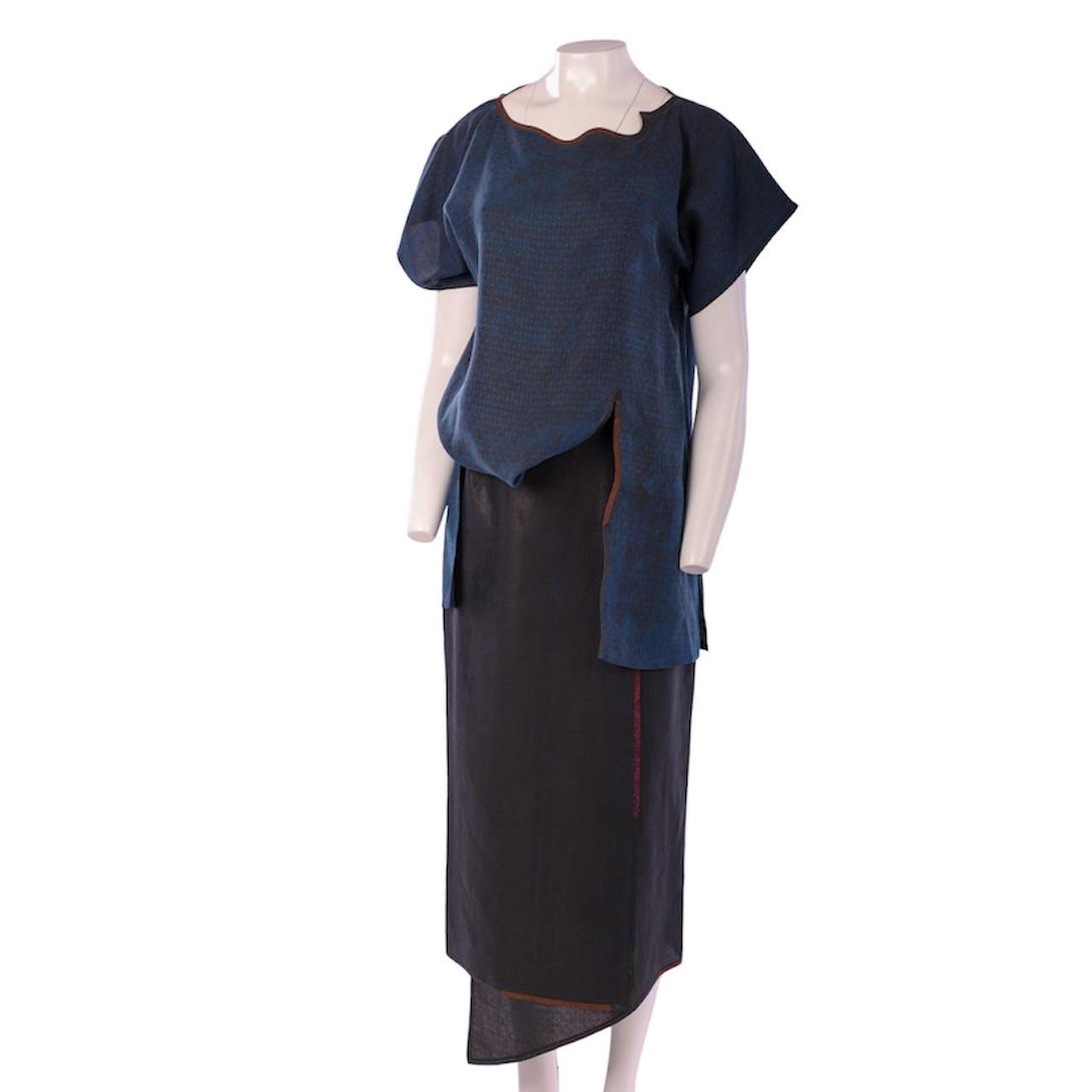 Sophie Hong Tunic Indigo Hand Dyed Silk Blouse