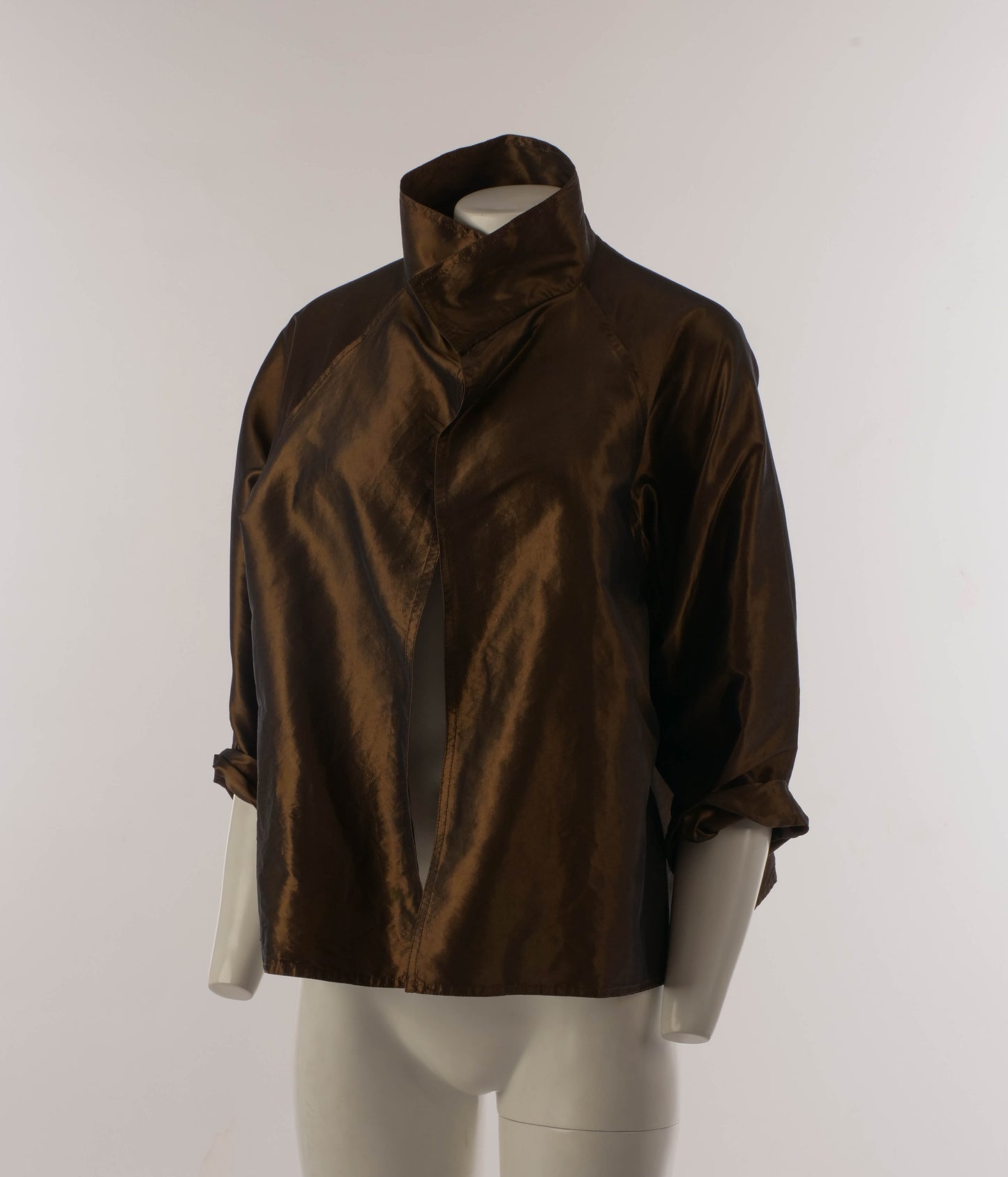 Zoran Golden Brown Silk Taffeta Jacket