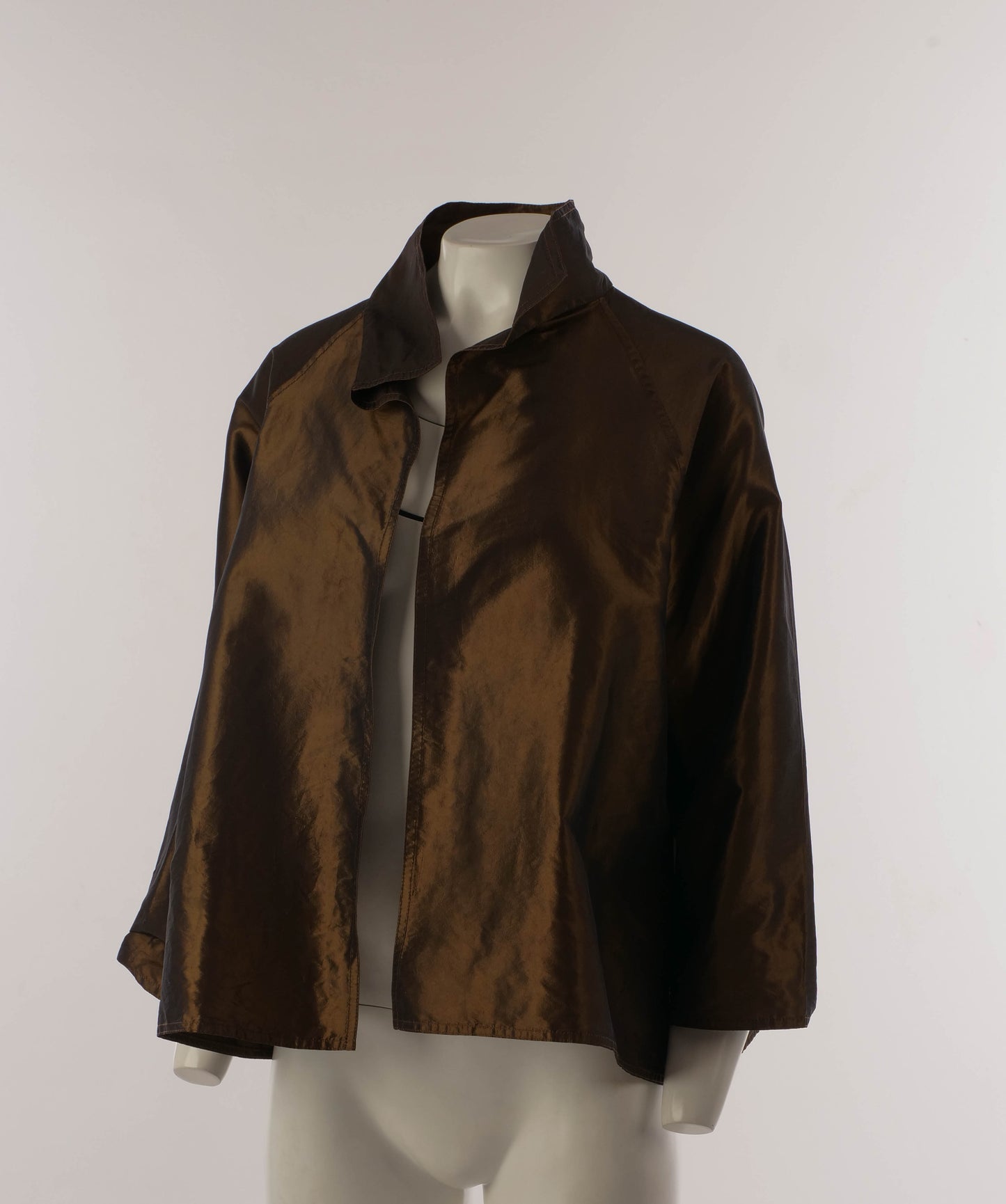 Zoran Golden Brown Silk Taffeta Jacket