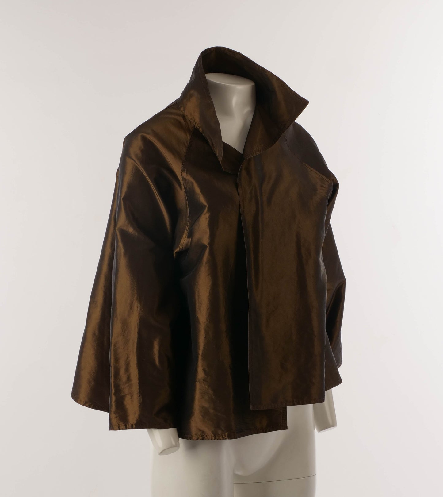 Zoran Golden Brown Silk Taffeta Jacket