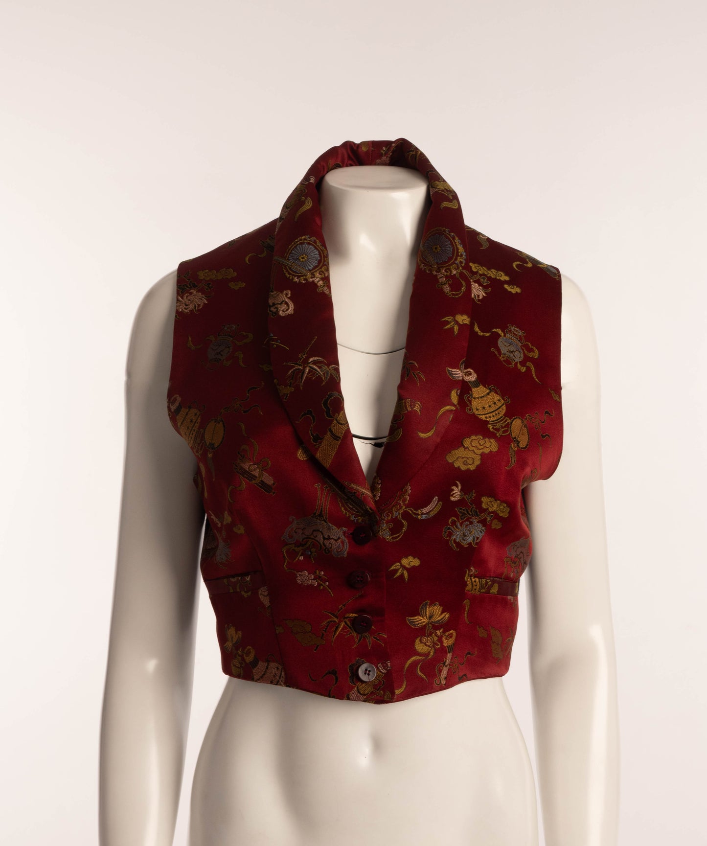 Callaghan by Romeo Gigli 1989 Red Brocade Waistcoat