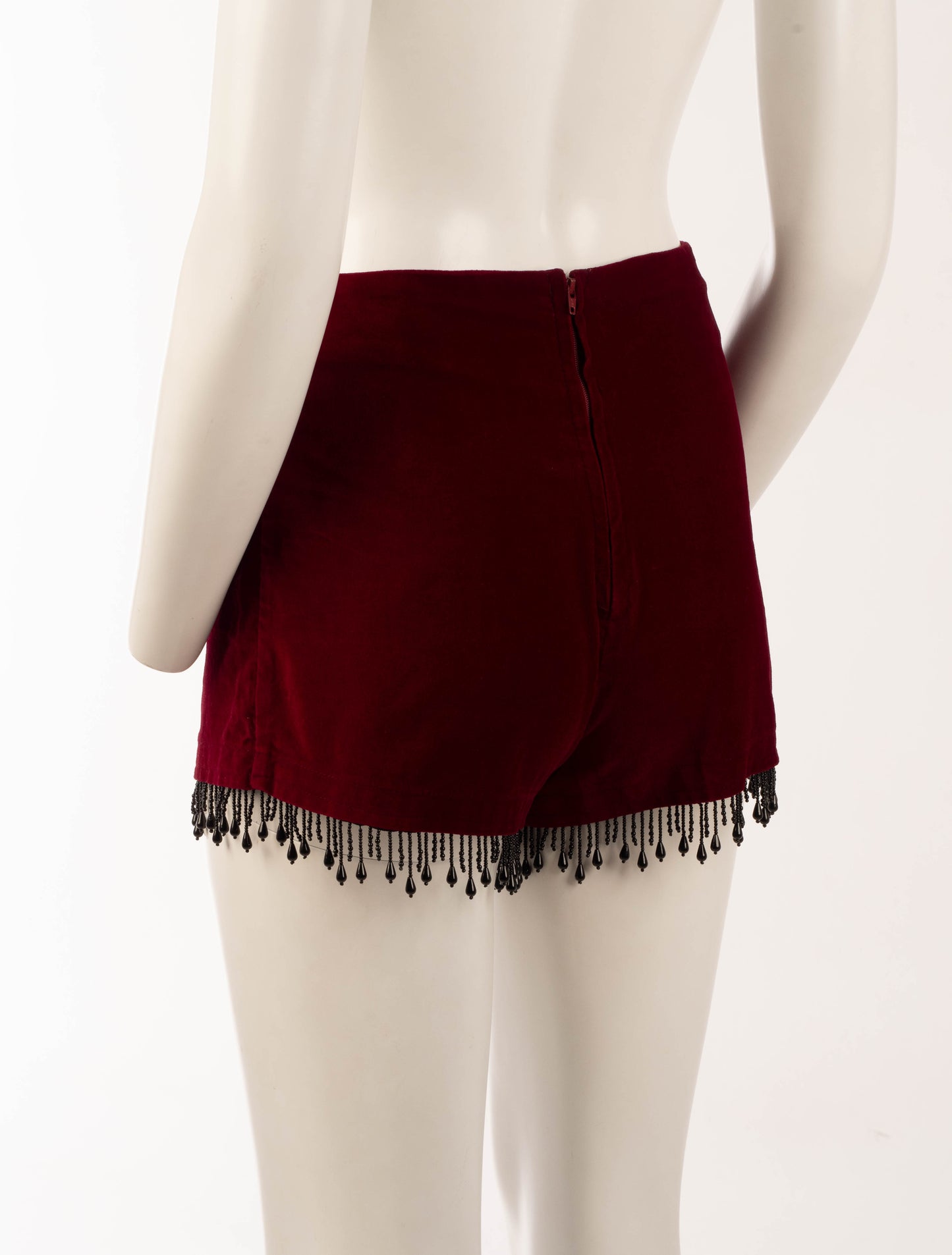 PX London Velvet Hotpant with Black Bead Detail