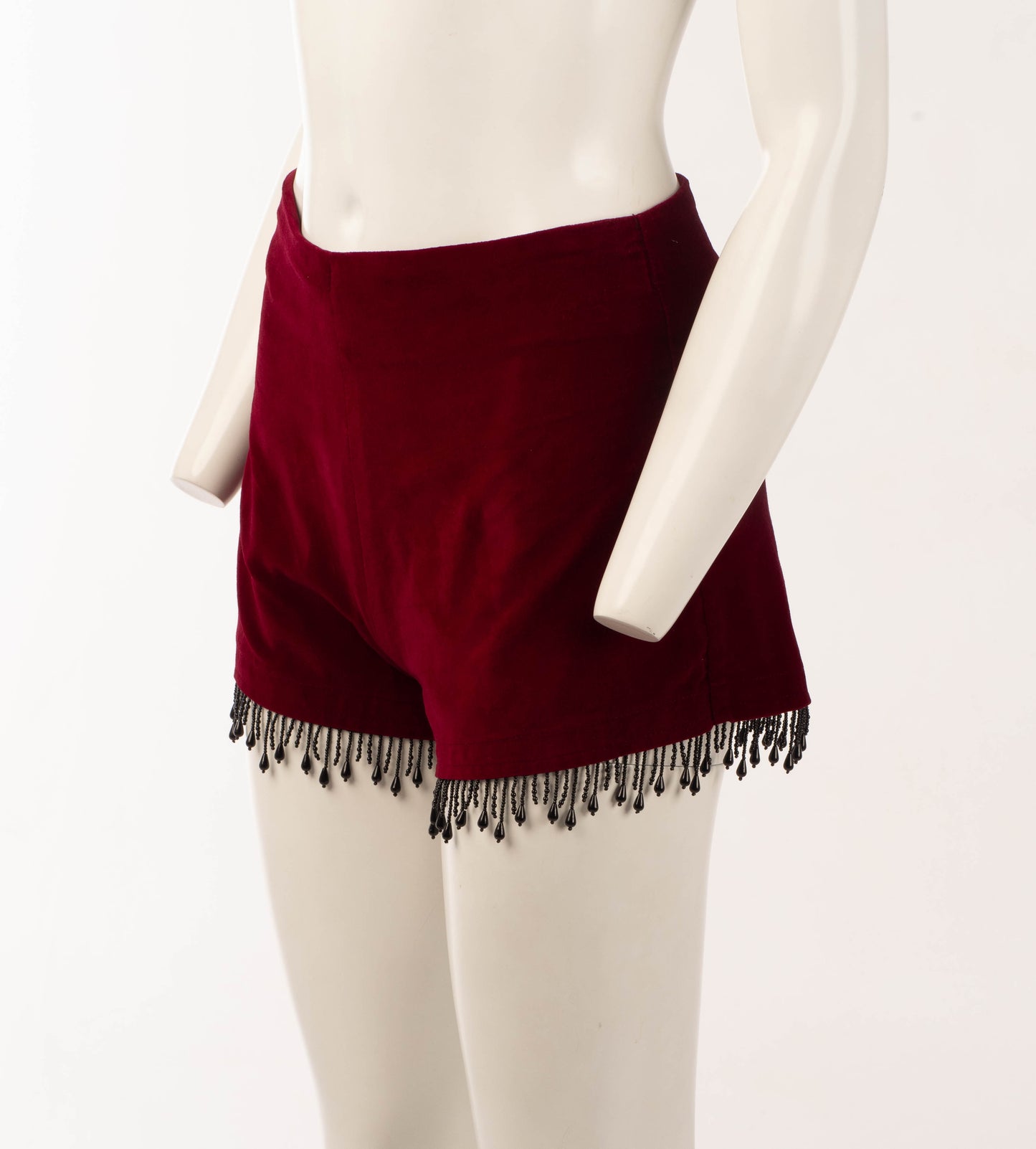 PX London Velvet Hotpant with Black Bead Detail