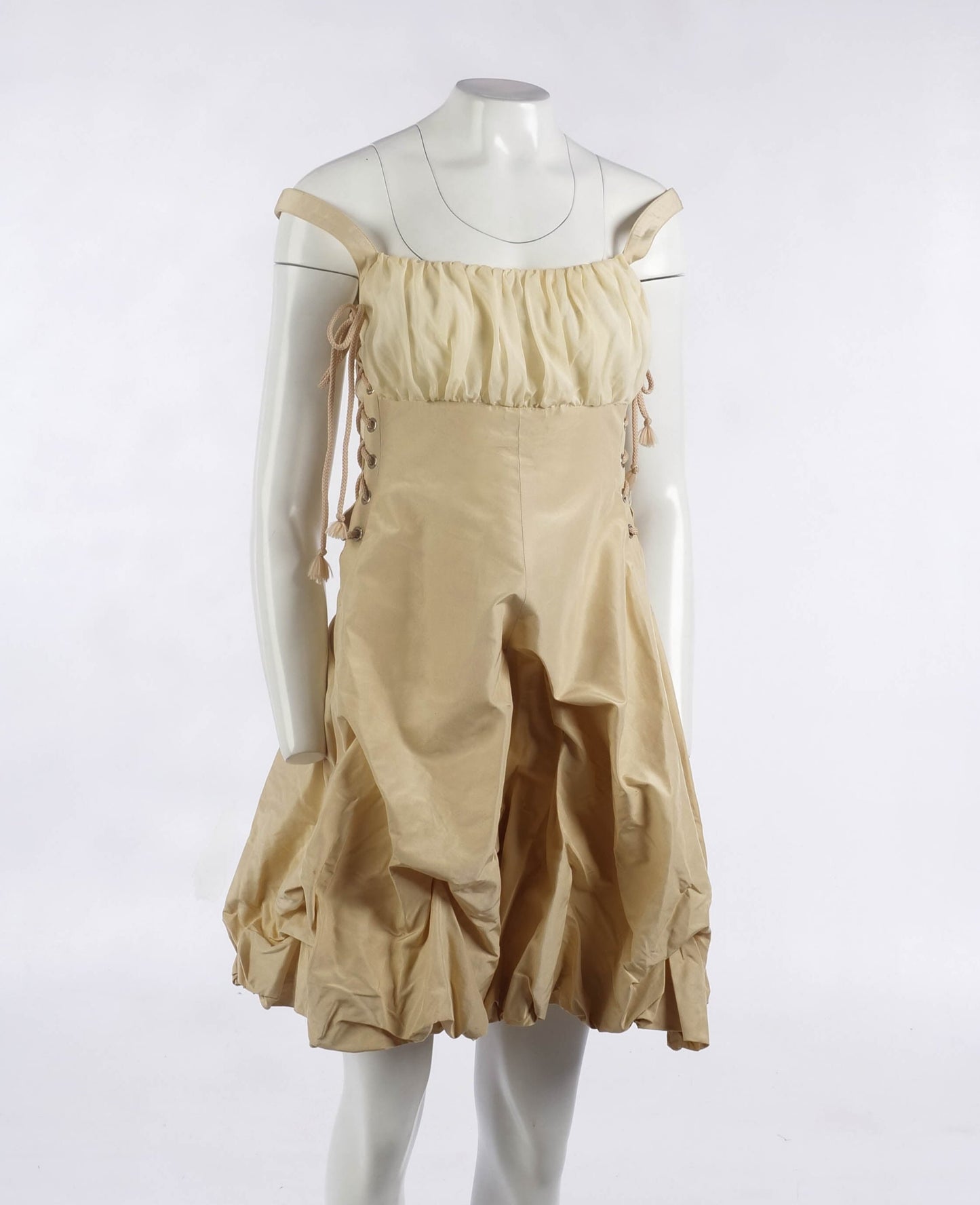 Lecoanet Hemant Ecru Silk Taffeta Dress