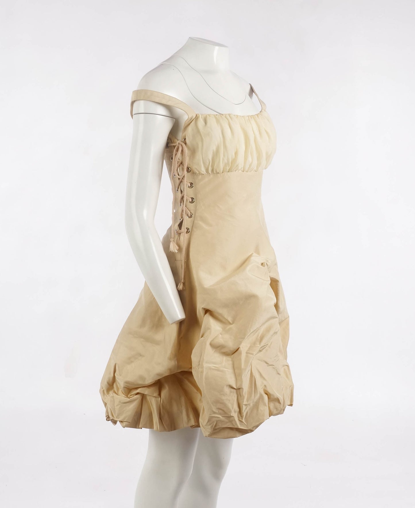 Lecoanet Hemant Ecru Silk Taffeta Dress