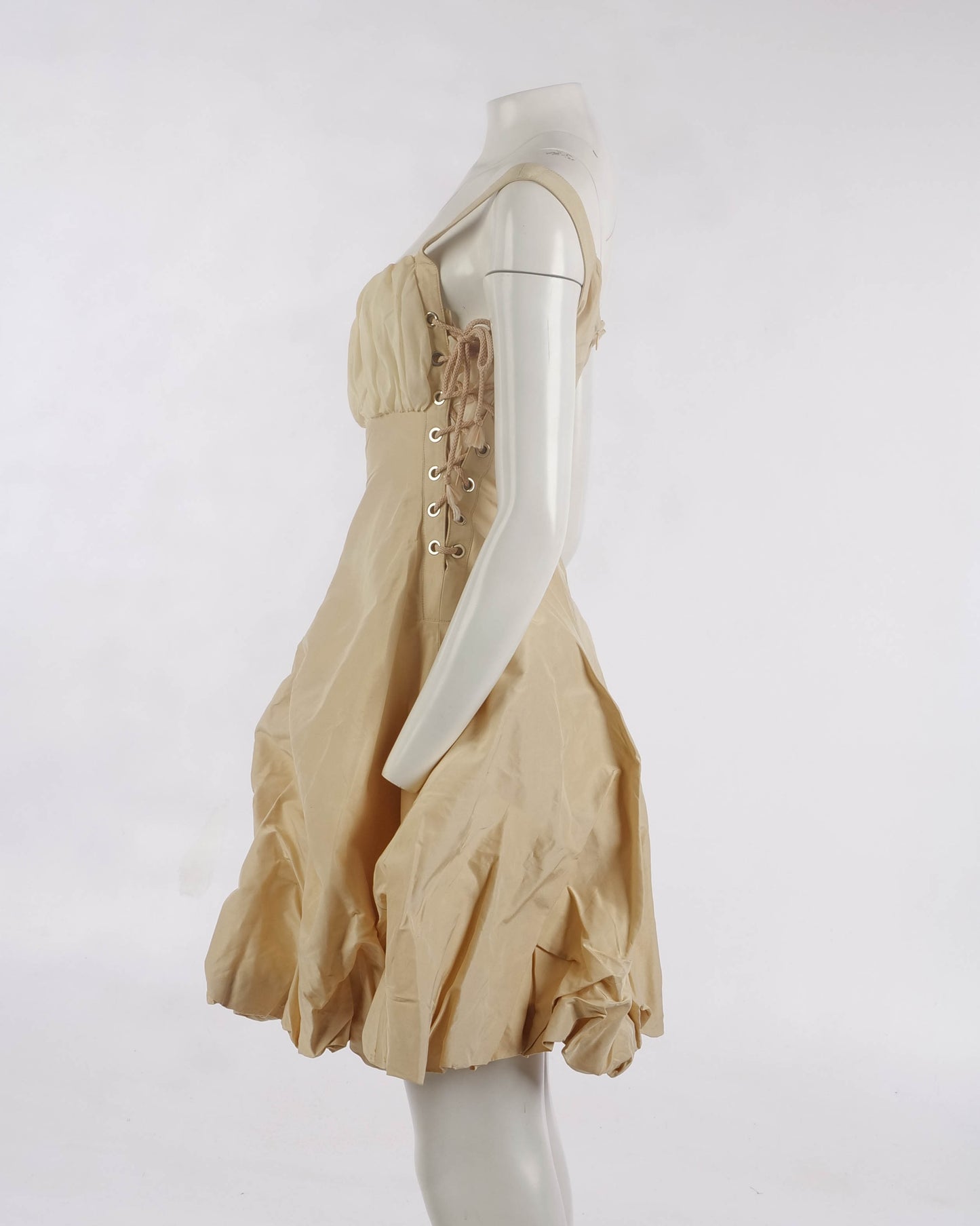 Lecoanet Hemant Ecru Silk Taffeta Dress