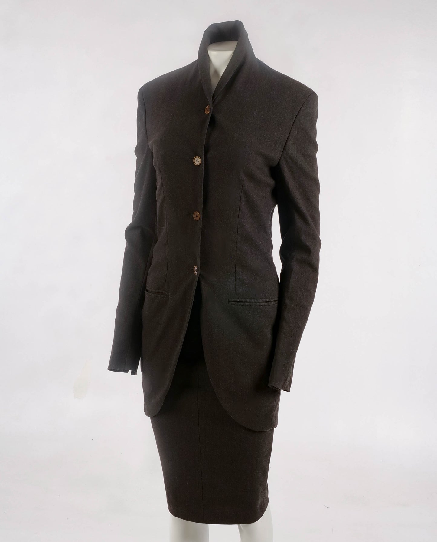 Romeo Gigli A/W 1987 Dark Grey Wool Skirt Suit