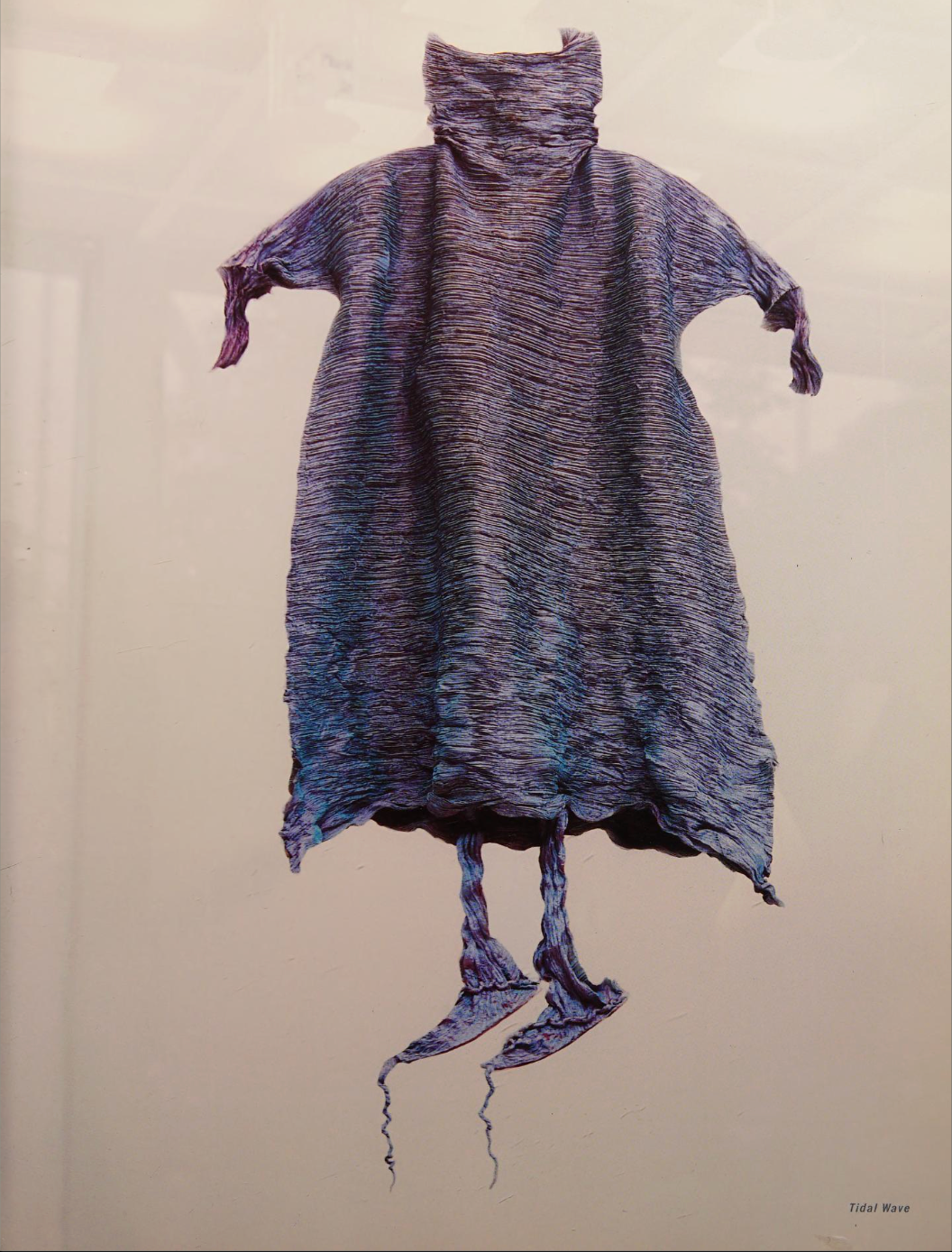 Issey Miyake A/W 1992 'Tidal Wave' Deep Red Pleated Dress