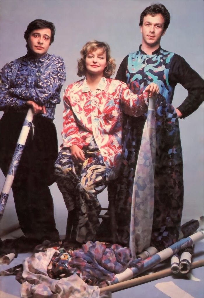Georgina Von Etzdorf Art to Wear Velvet Silk Screen Print Jacket