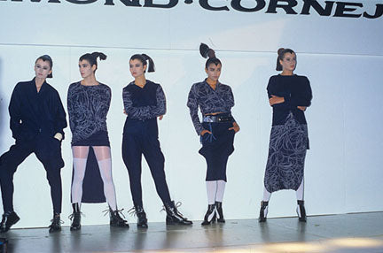 Richmond Cornejo Long Black Dress with Print Circa 80s