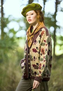Sasha Kagan Wool and Silk Chestnut Hand Knit Cardigan